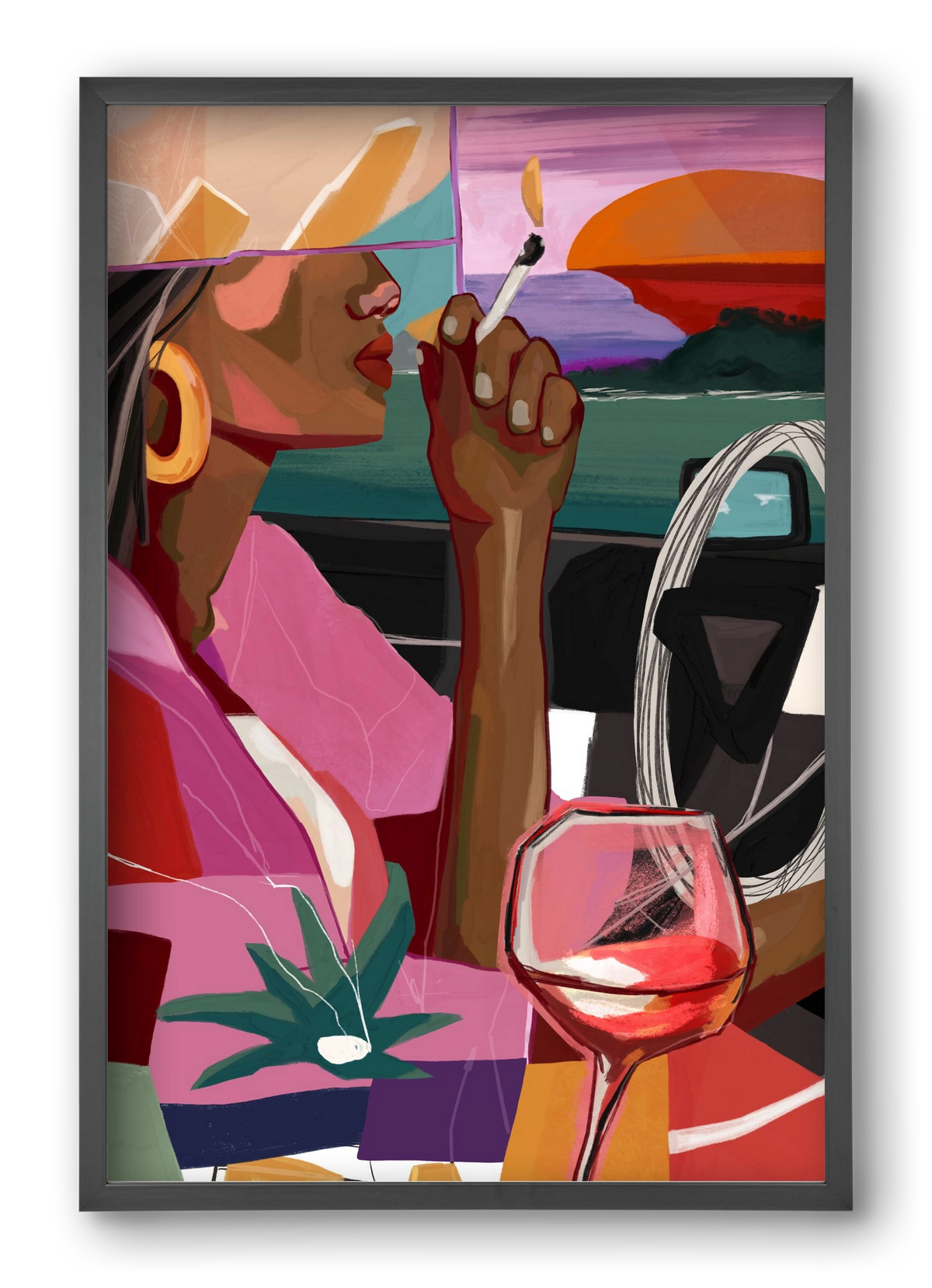 Just me to the road open, 40x60 cm (40x60 cm), Fekete keret