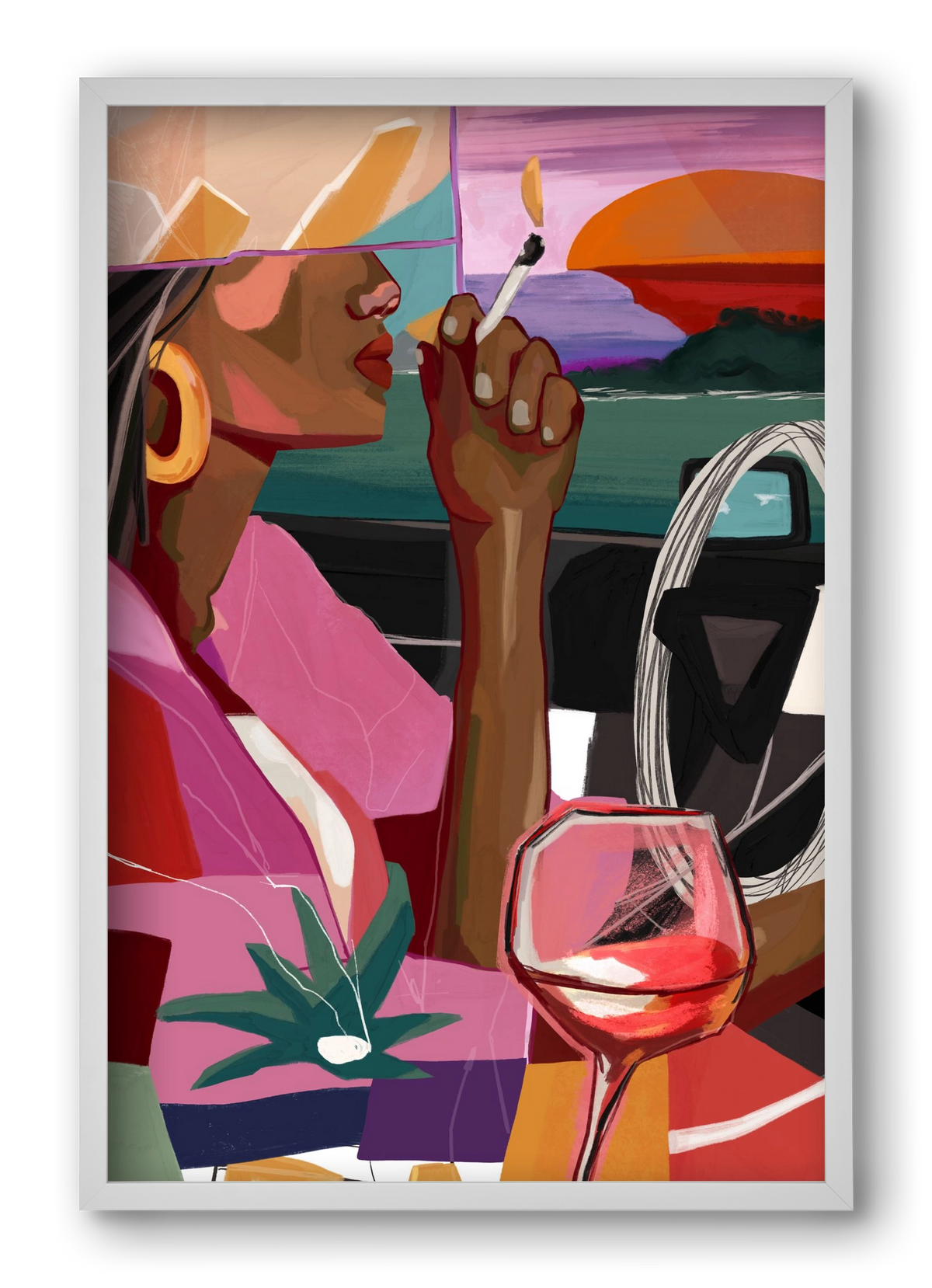 Just me to the road open, 40x60 cm (40x60 cm), Fehér keret