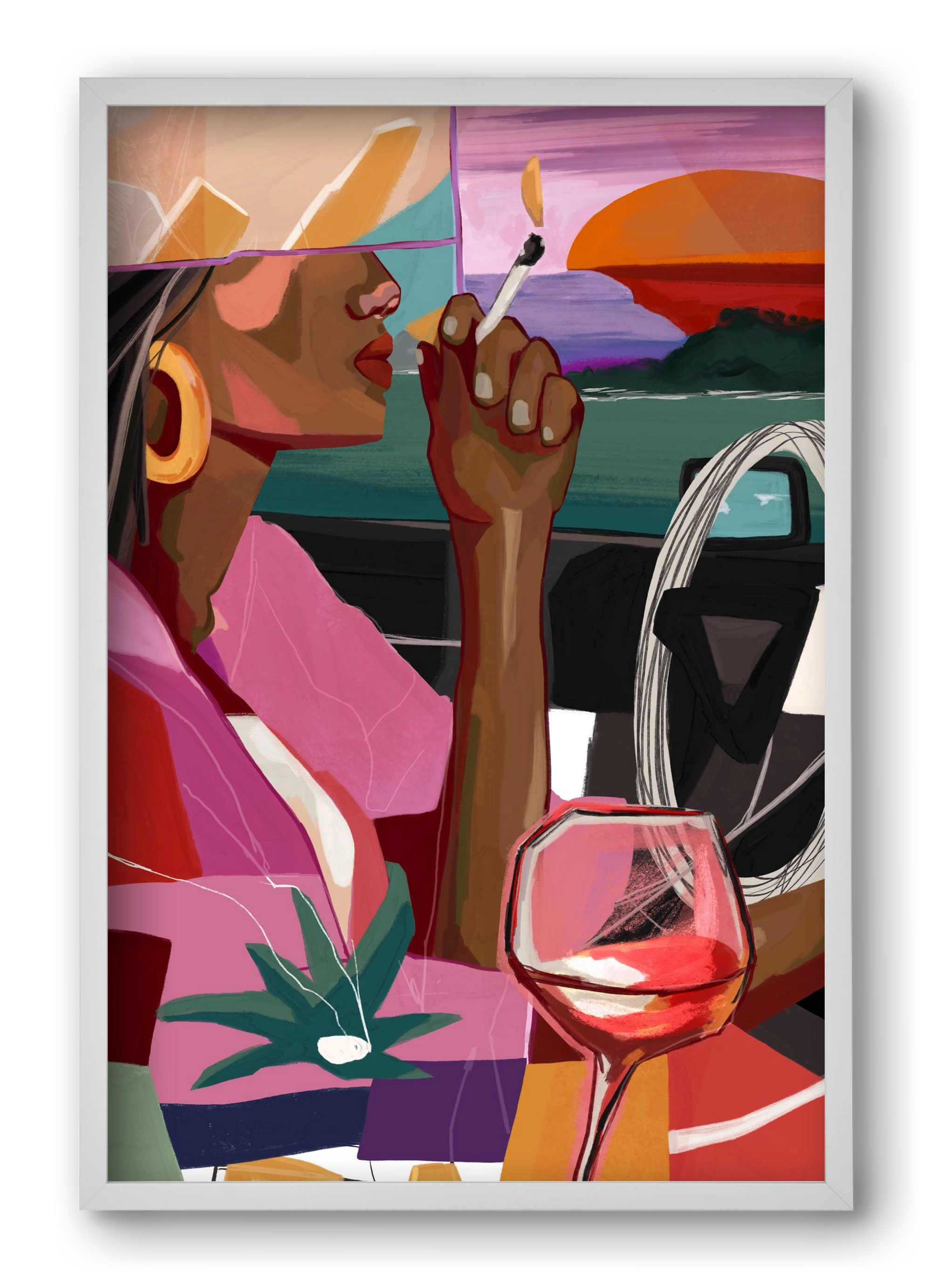 Just me to the road open, 40x60 cm (40x60 cm), Fehér keret