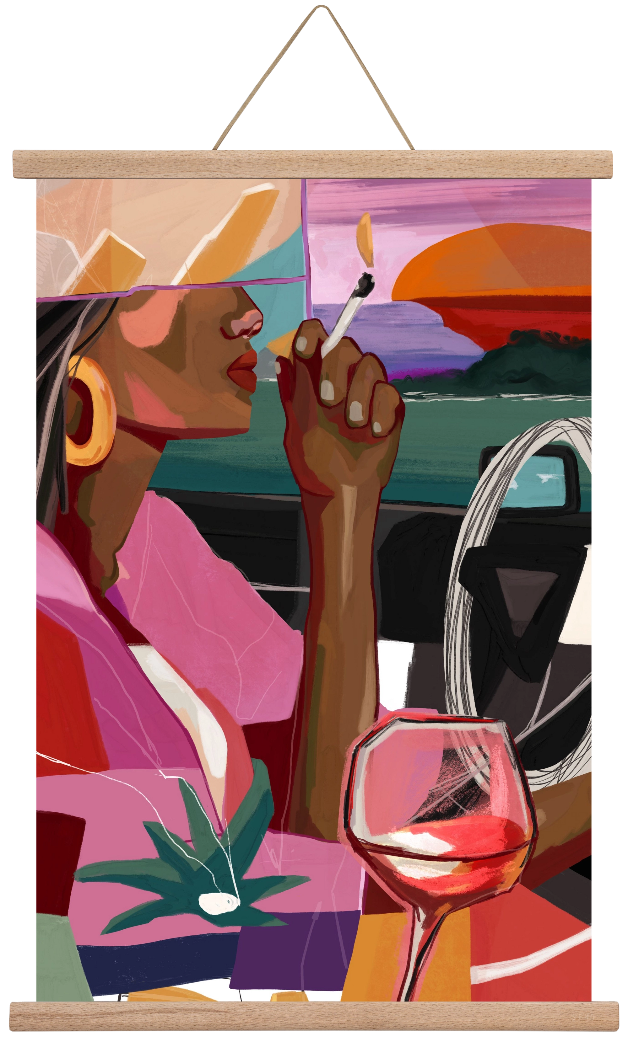Just me to the road open, 40x60 cm (40x60 cm), Tölgy akasztó