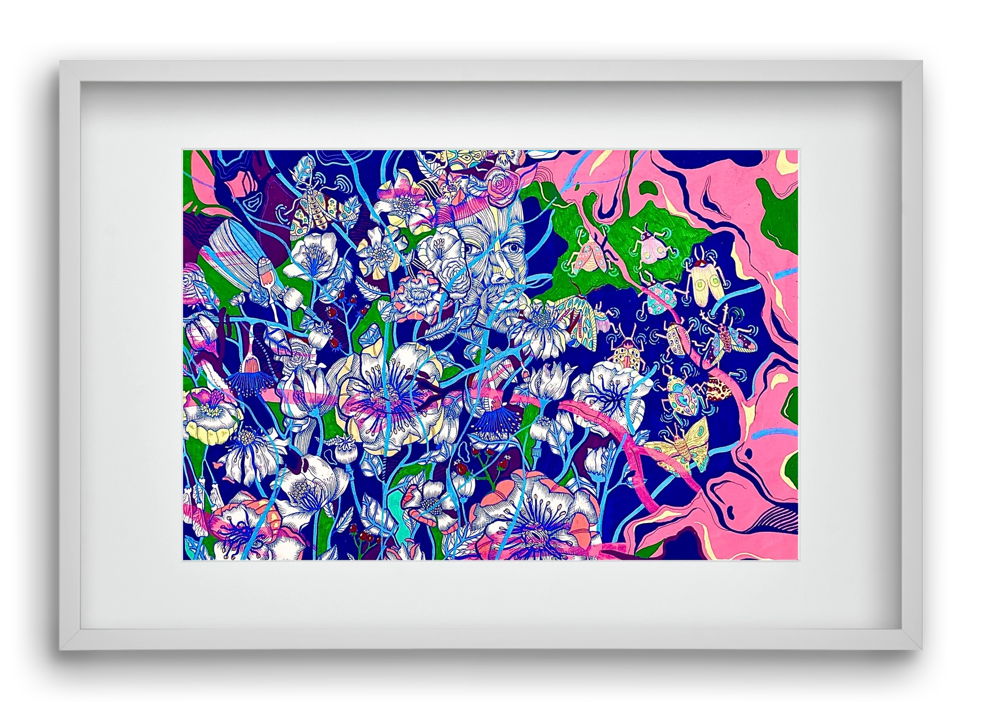 "Lessons to learn and sone beetles", 60x40 cm (45x30 cm), Fehér keret, paszpartuval