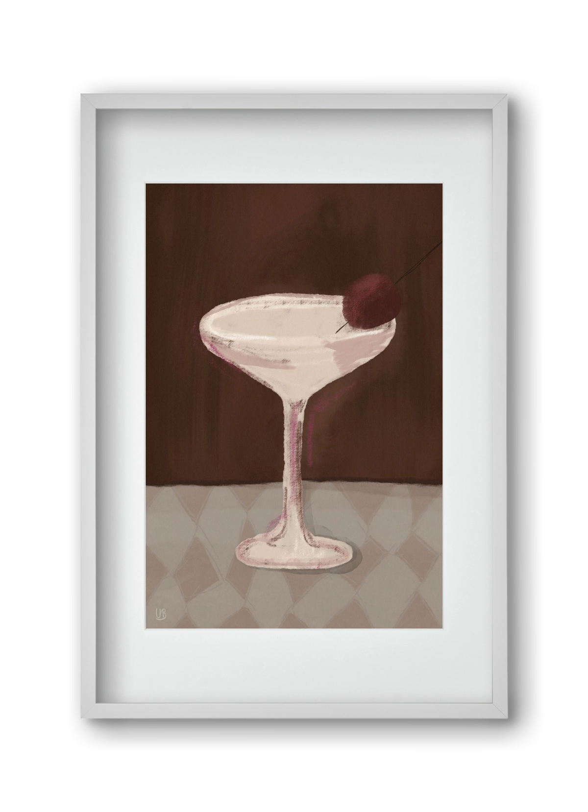 Cherry Sip, 30x45 cm (20x30 cm), Fehér keret, paszpartuval