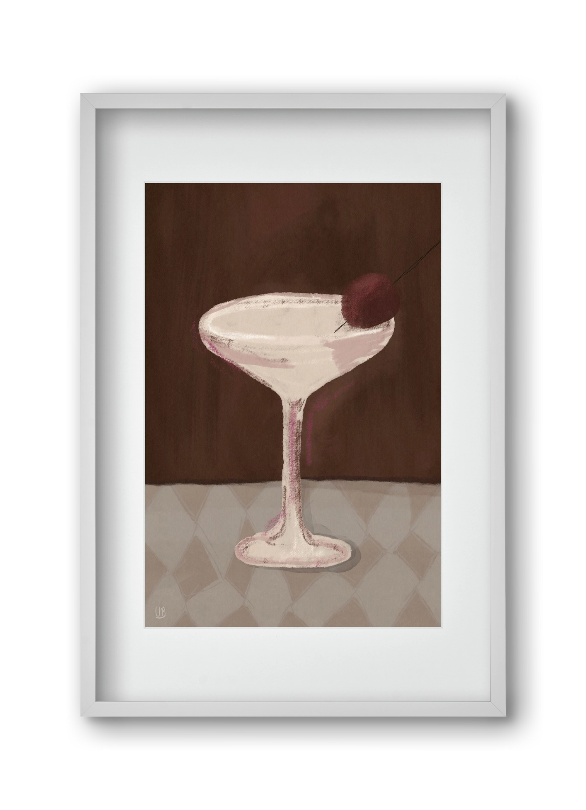 Cherry Sip, 30x45 cm (20x30 cm), Fehér keret, paszpartuval