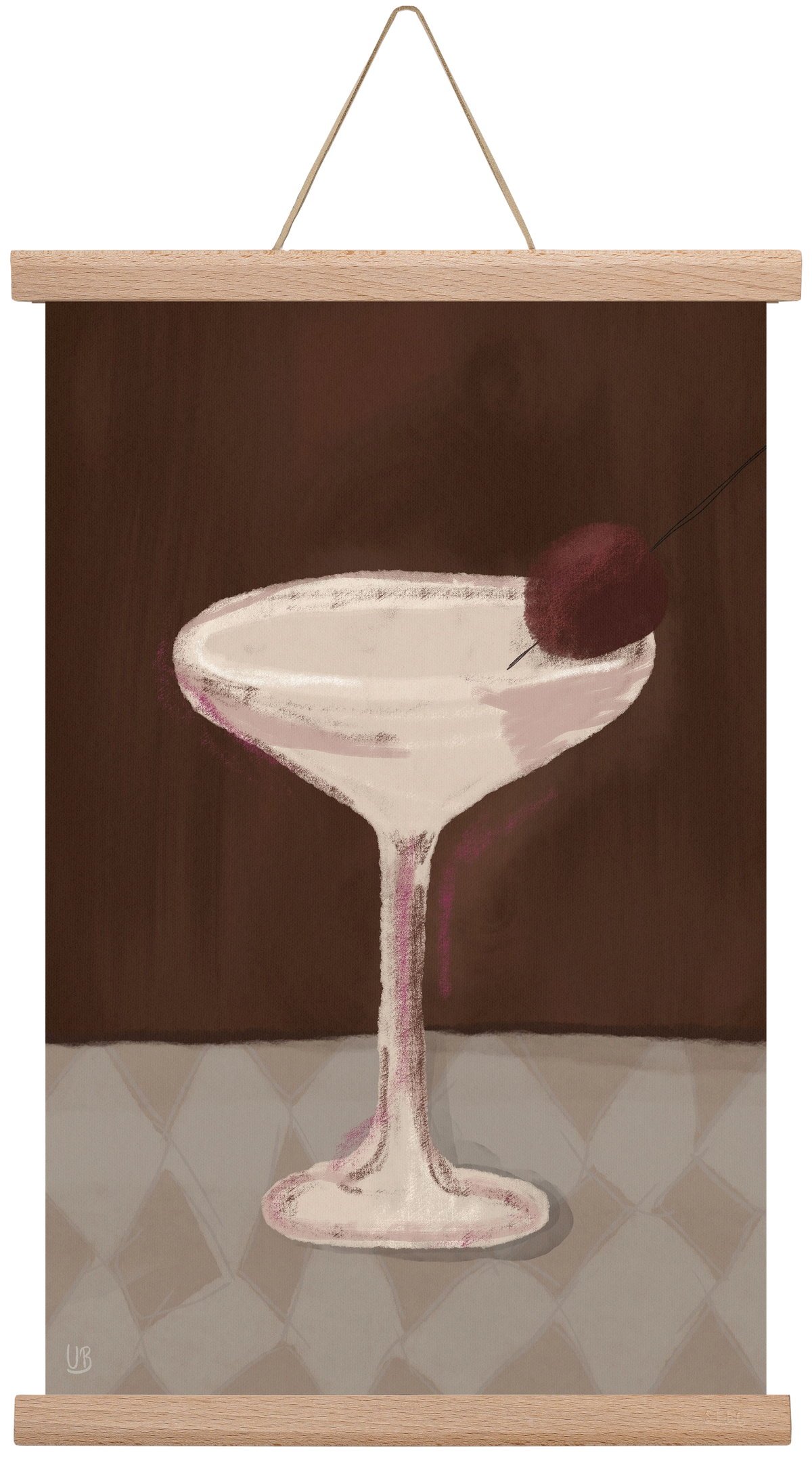 Cherry Sip, 30x45 cm (30x45 cm), Tölgy akasztó
