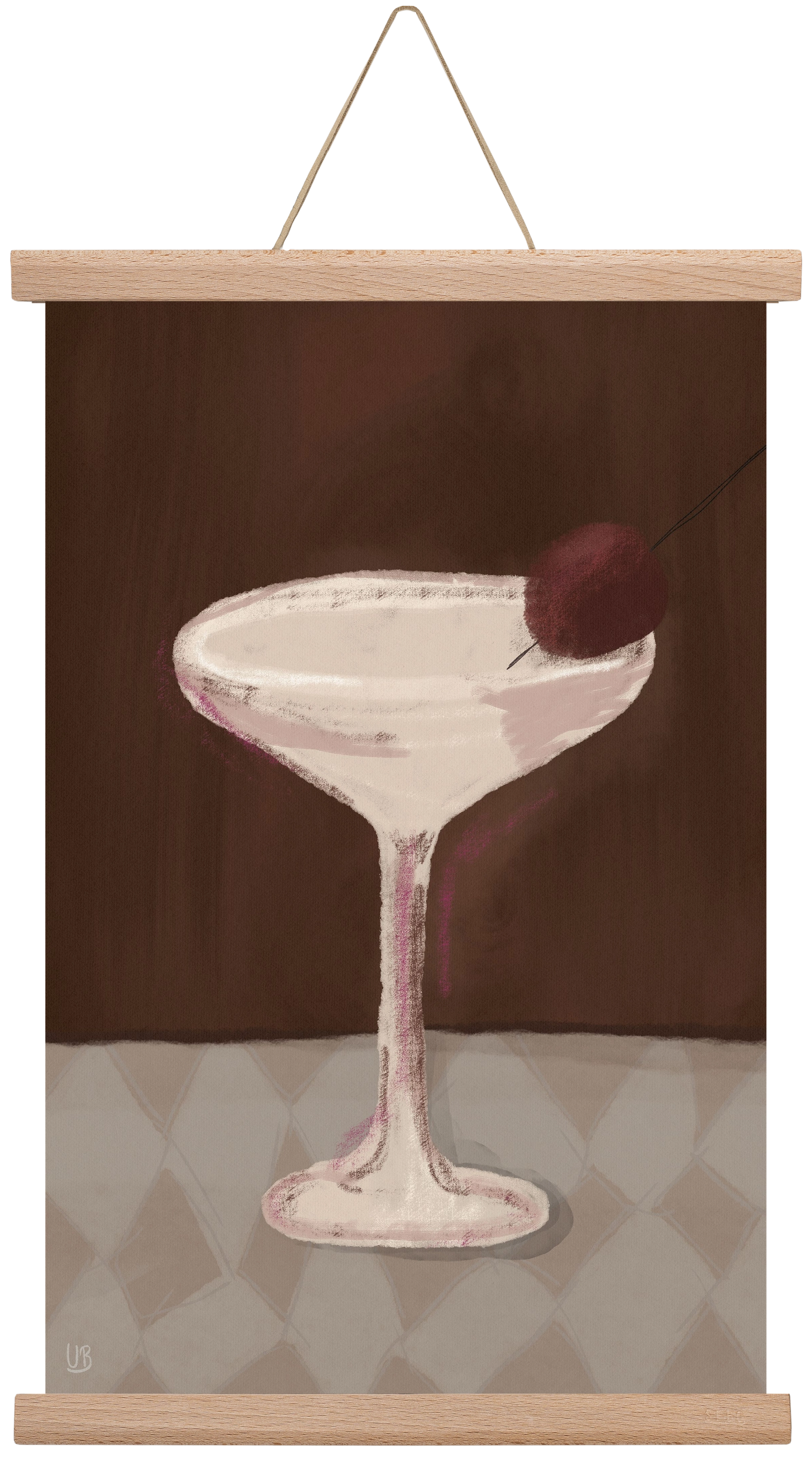 Cherry Sip, 30x45 cm (30x45 cm), Tölgy akasztó