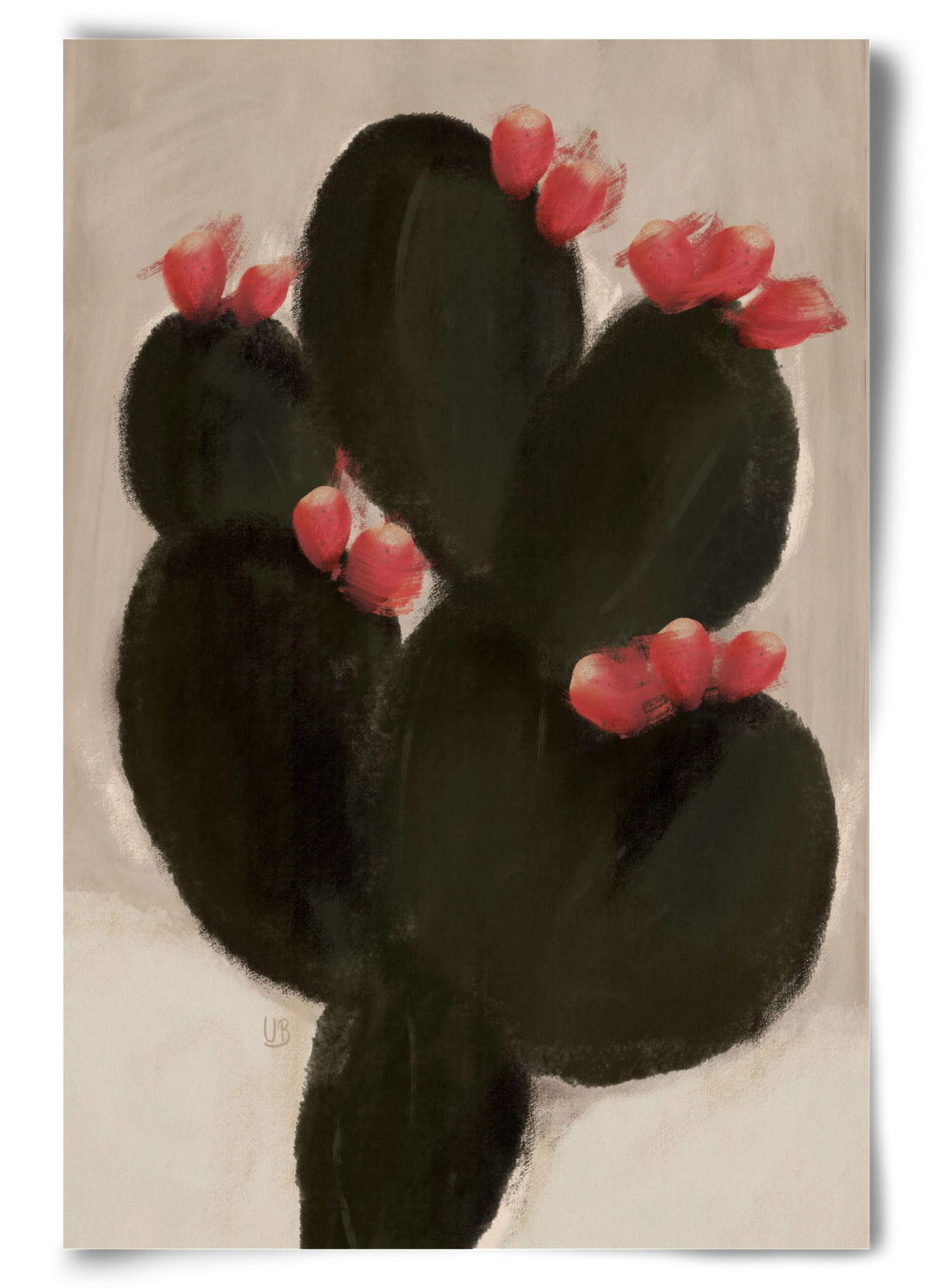 Blooming Cactus, 60x90 cm, Keret nélkül