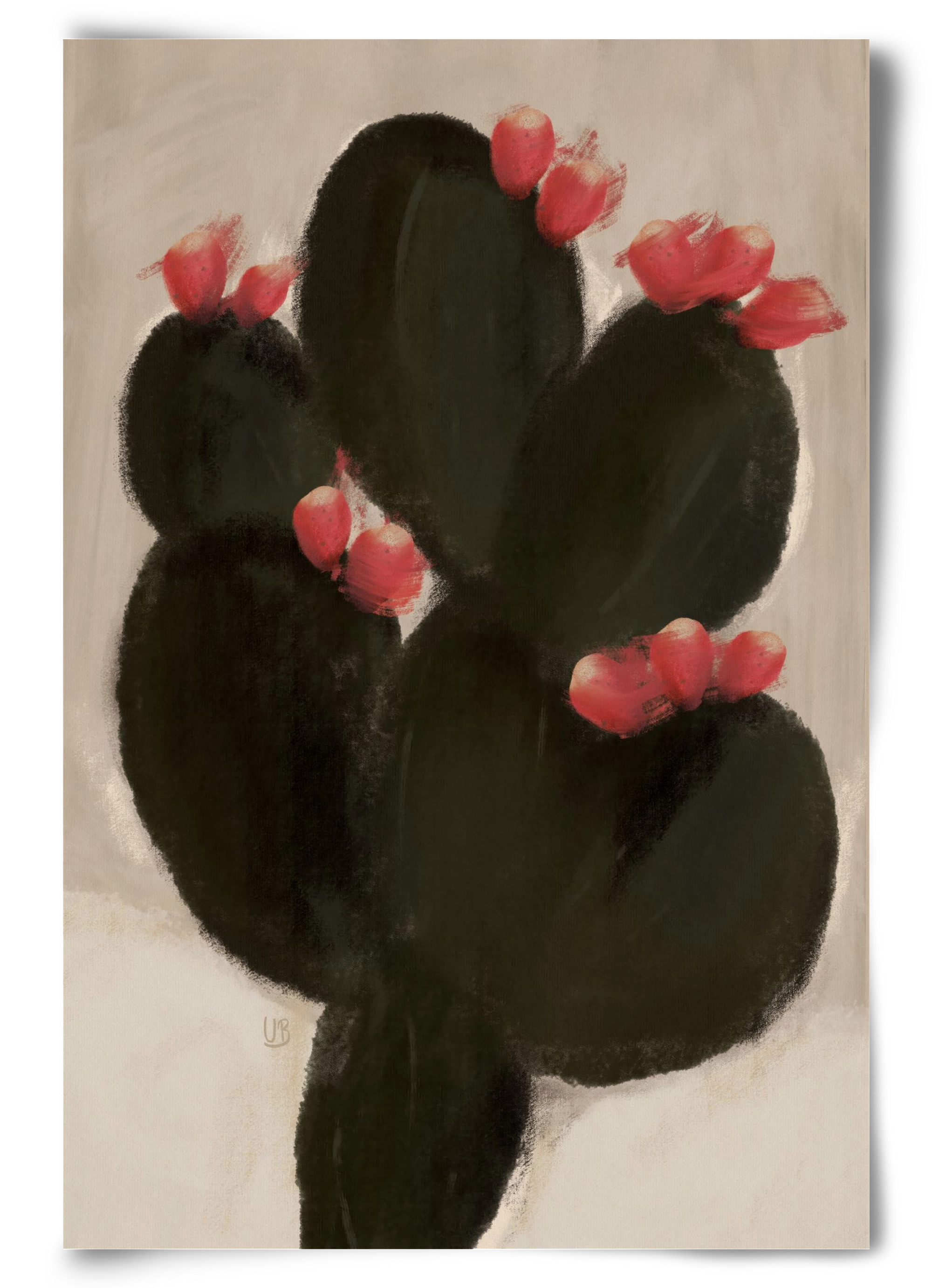 Blooming Cactus, 60x90 cm, Keret nélkül