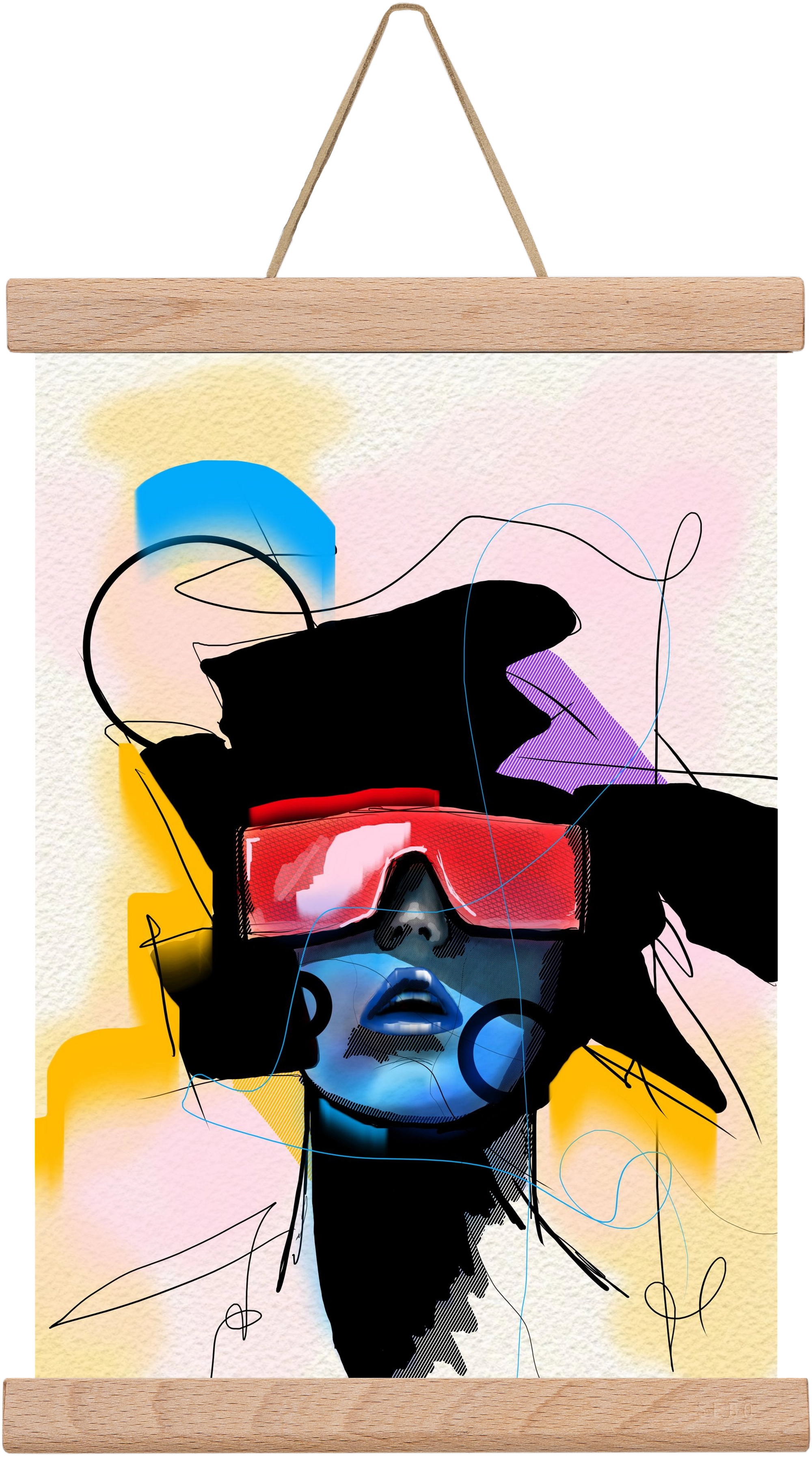 Behind the Visor, 20x30 cm (20x30 cm), Tölgy akasztó