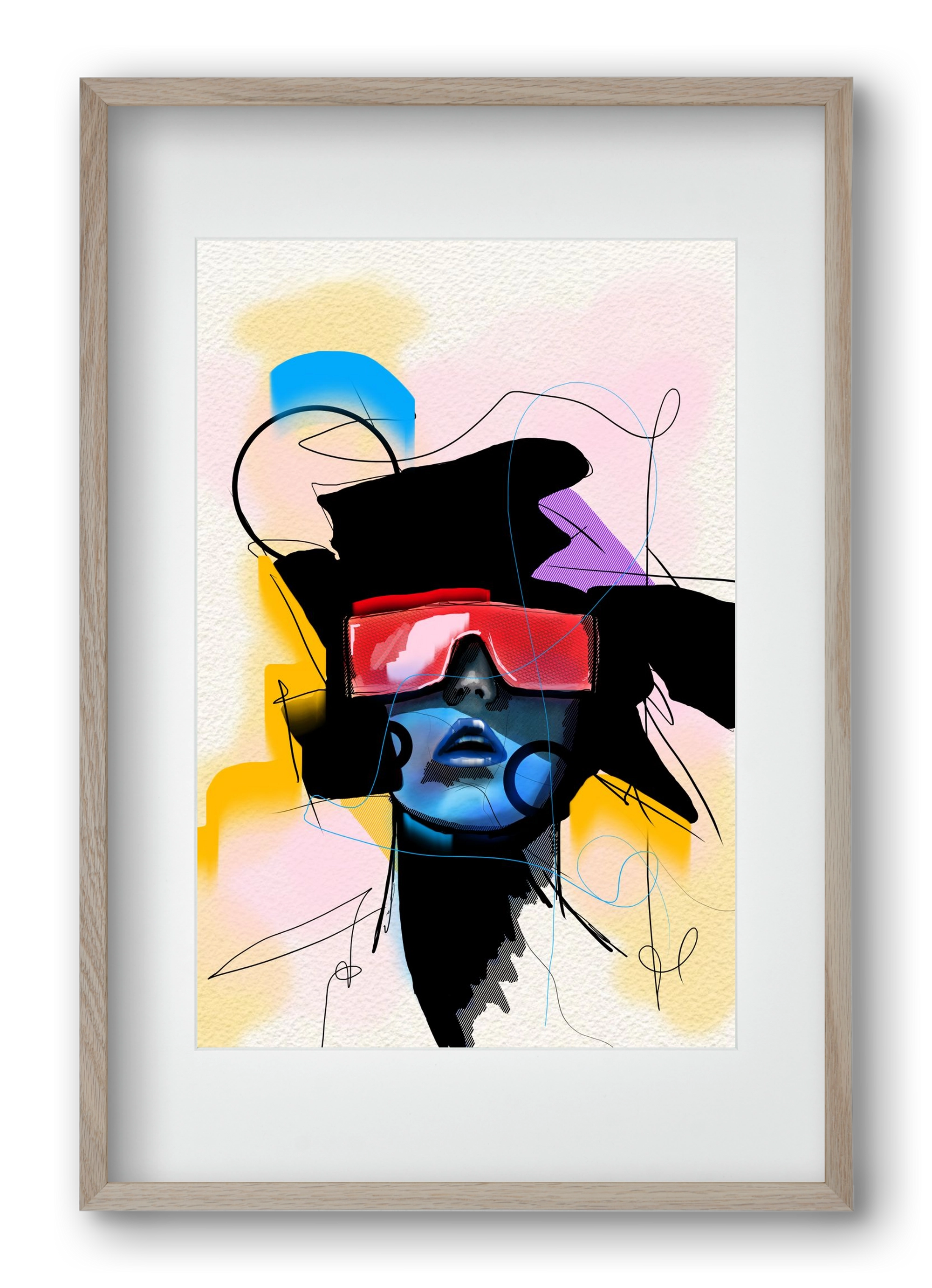 Behind the Visor, 40x60 cm (30x45 cm), Tölgy keret, paszpartuval