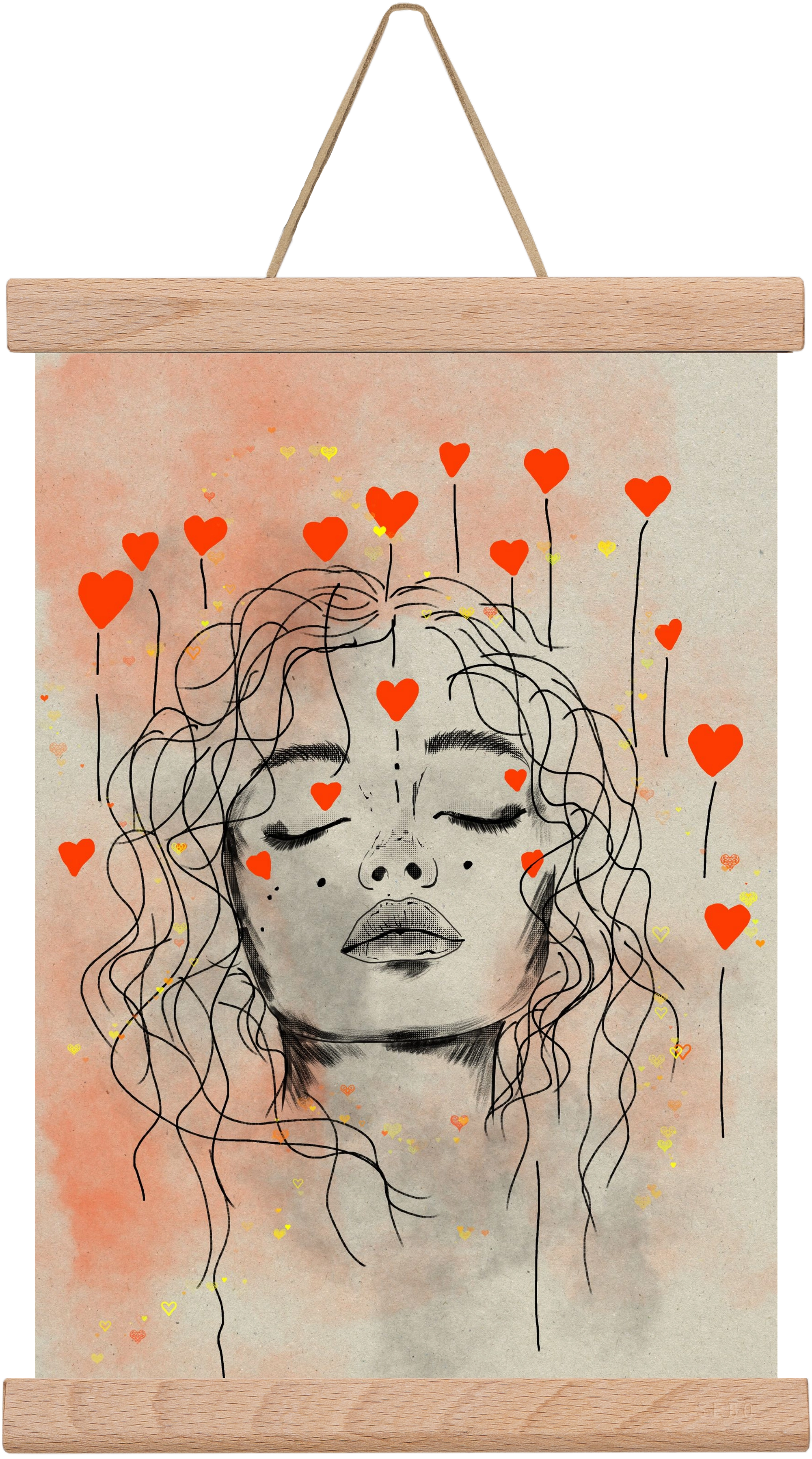 Hearts in Bloom, 20x30 cm (20x30 cm), Tölgy akasztó