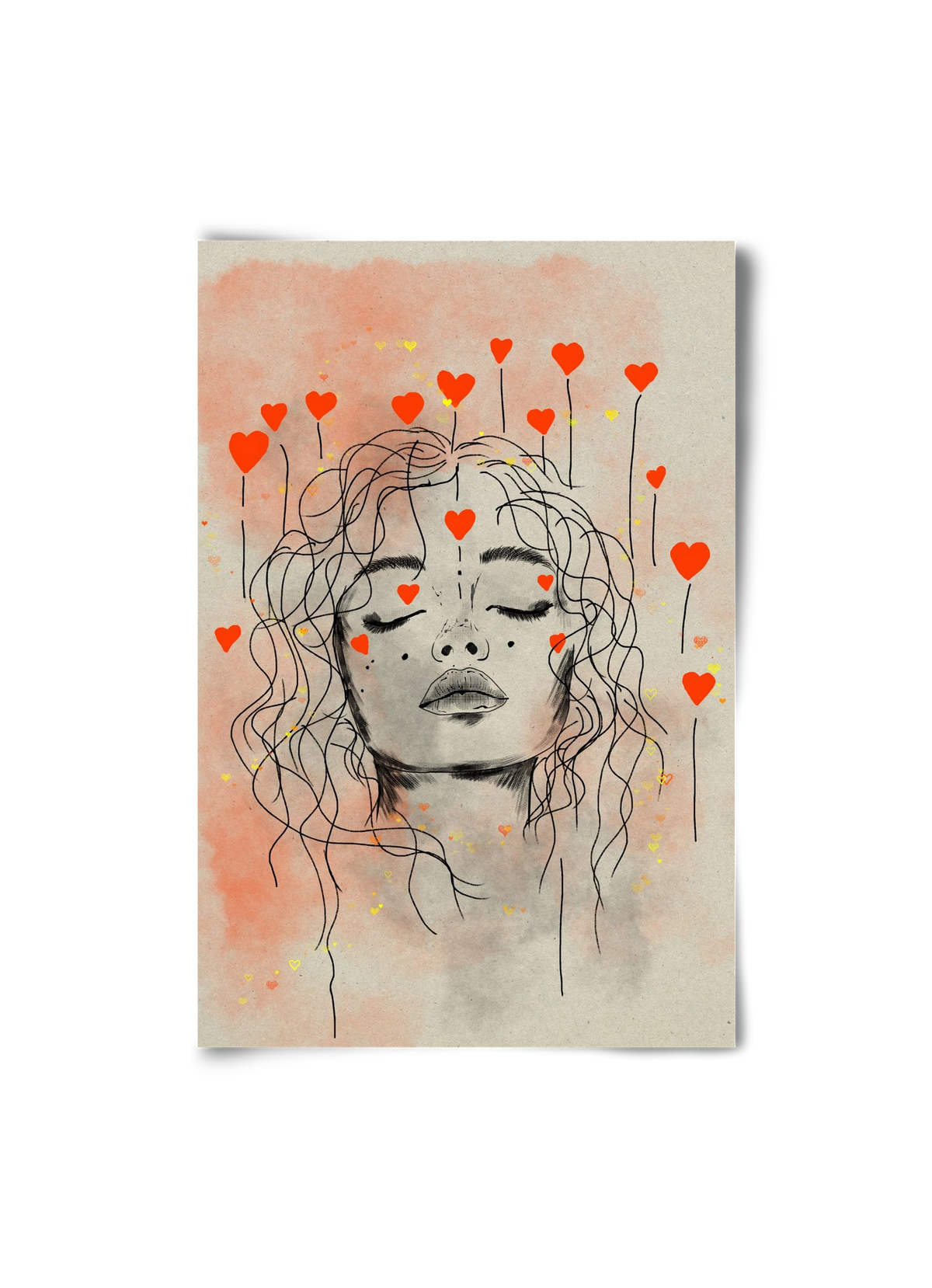 Hearts in Bloom, 20x30 cm, Keret nélkül