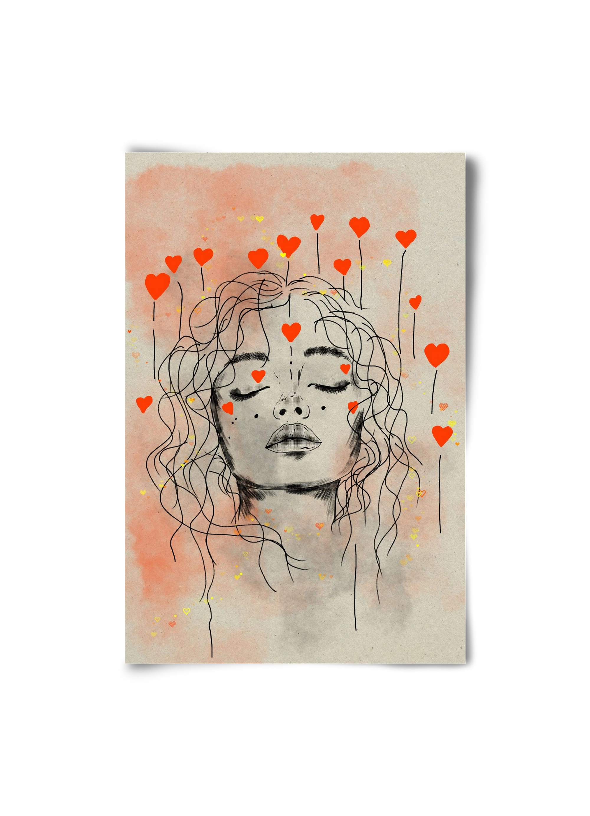 Hearts in Bloom, 20x30 cm, Keret nélkül