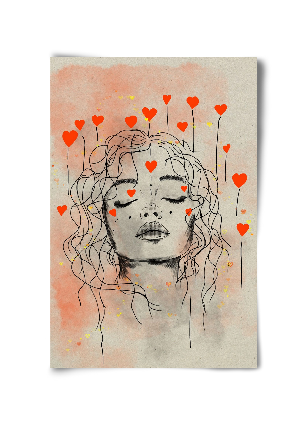 Hearts in Bloom, 30x45 cm, Keret nélkül
