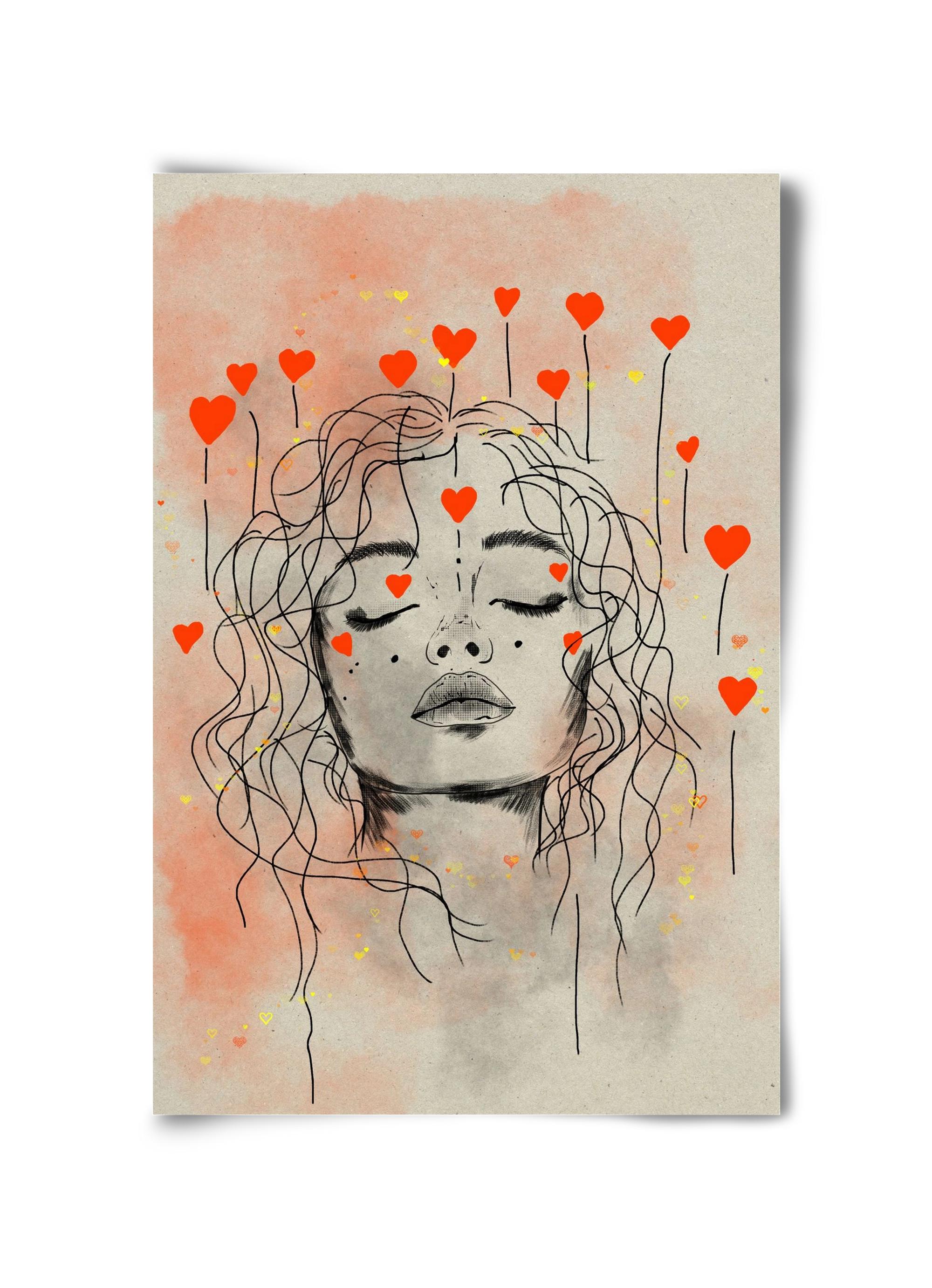 Hearts in Bloom, 30x45 cm, Keret nélkül