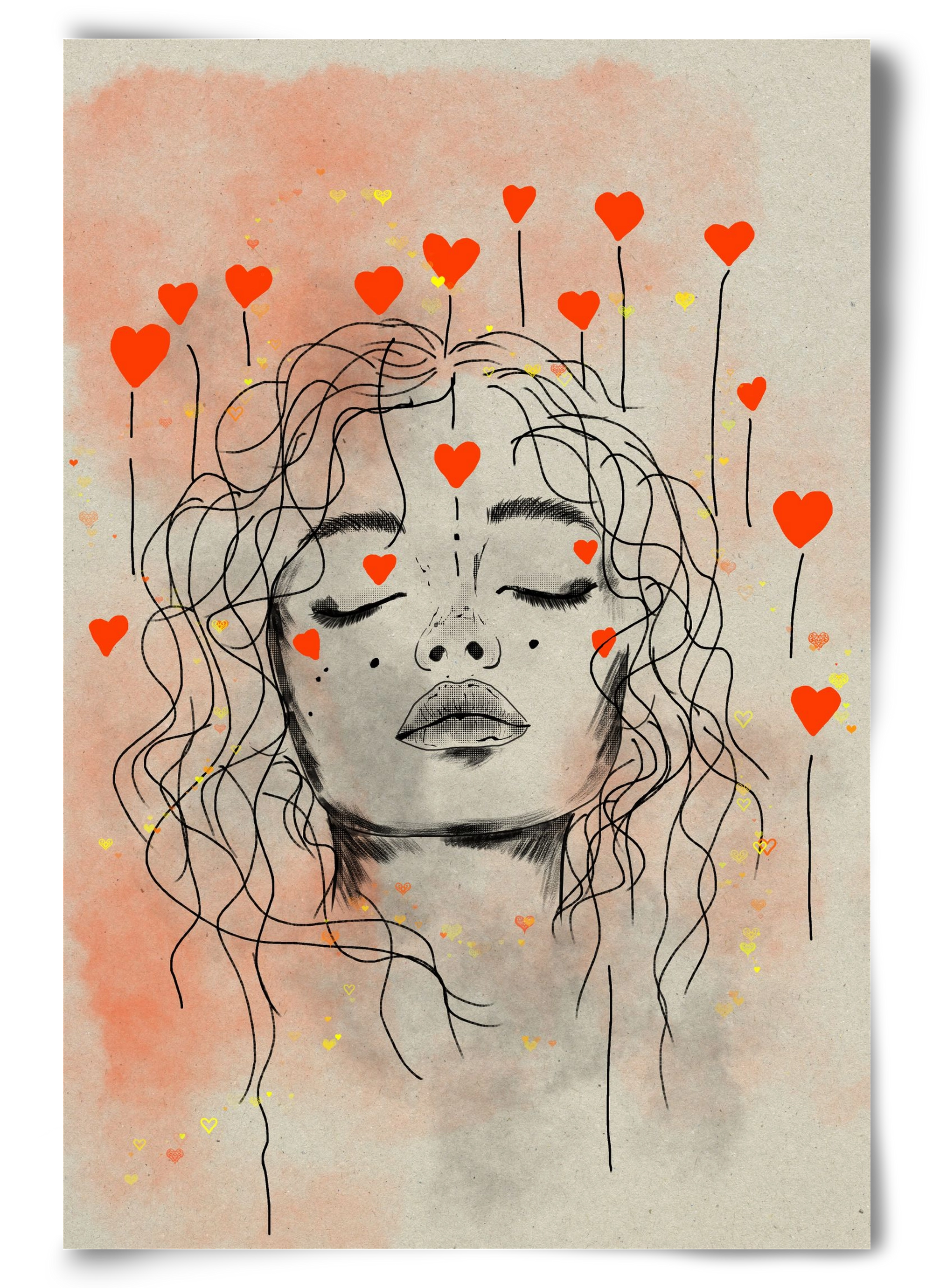 Hearts in Bloom, 60x90 cm, Keret nélkül