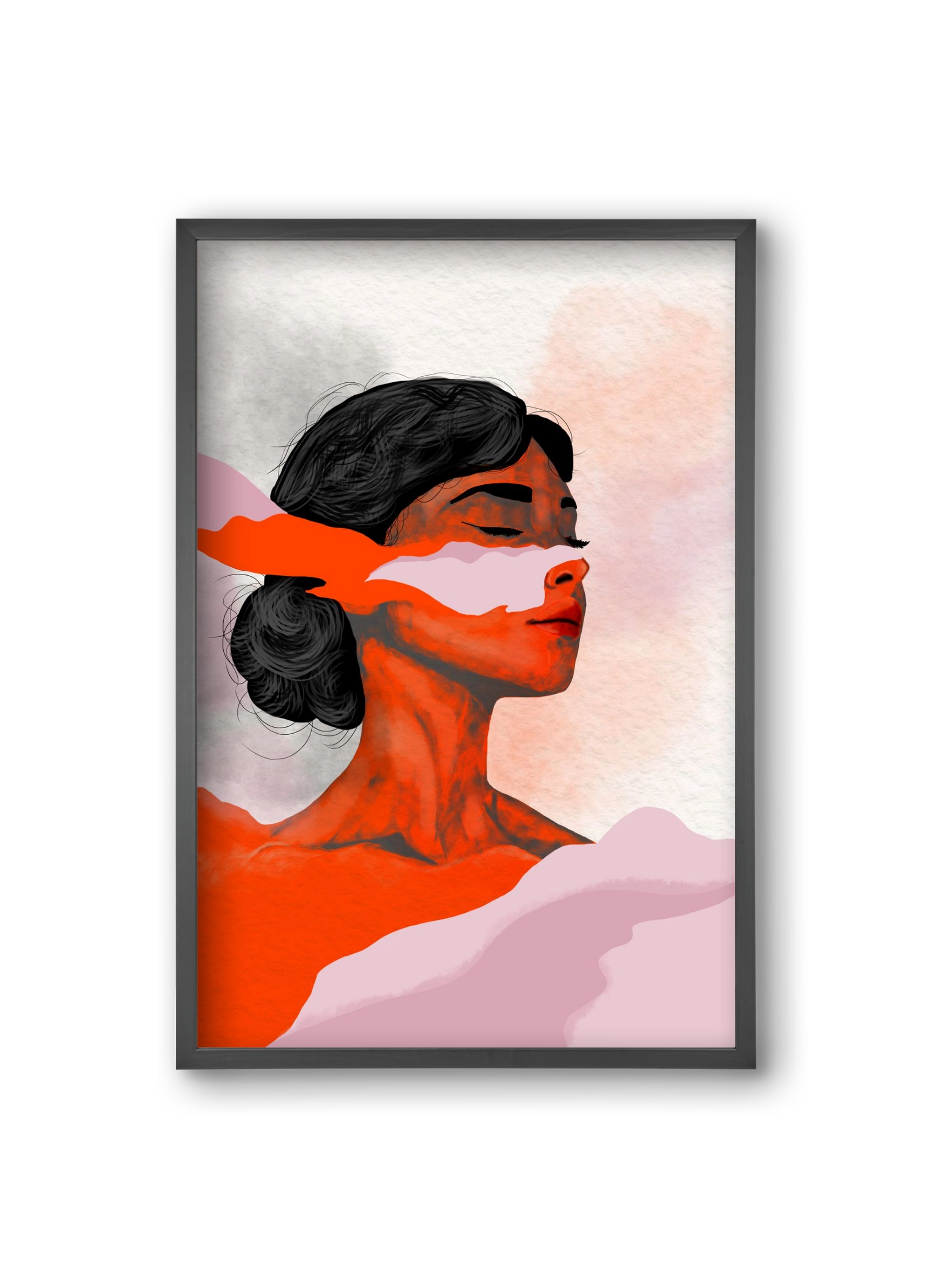 Red Wave, 20x30 cm (20x30 cm), Fekete keret