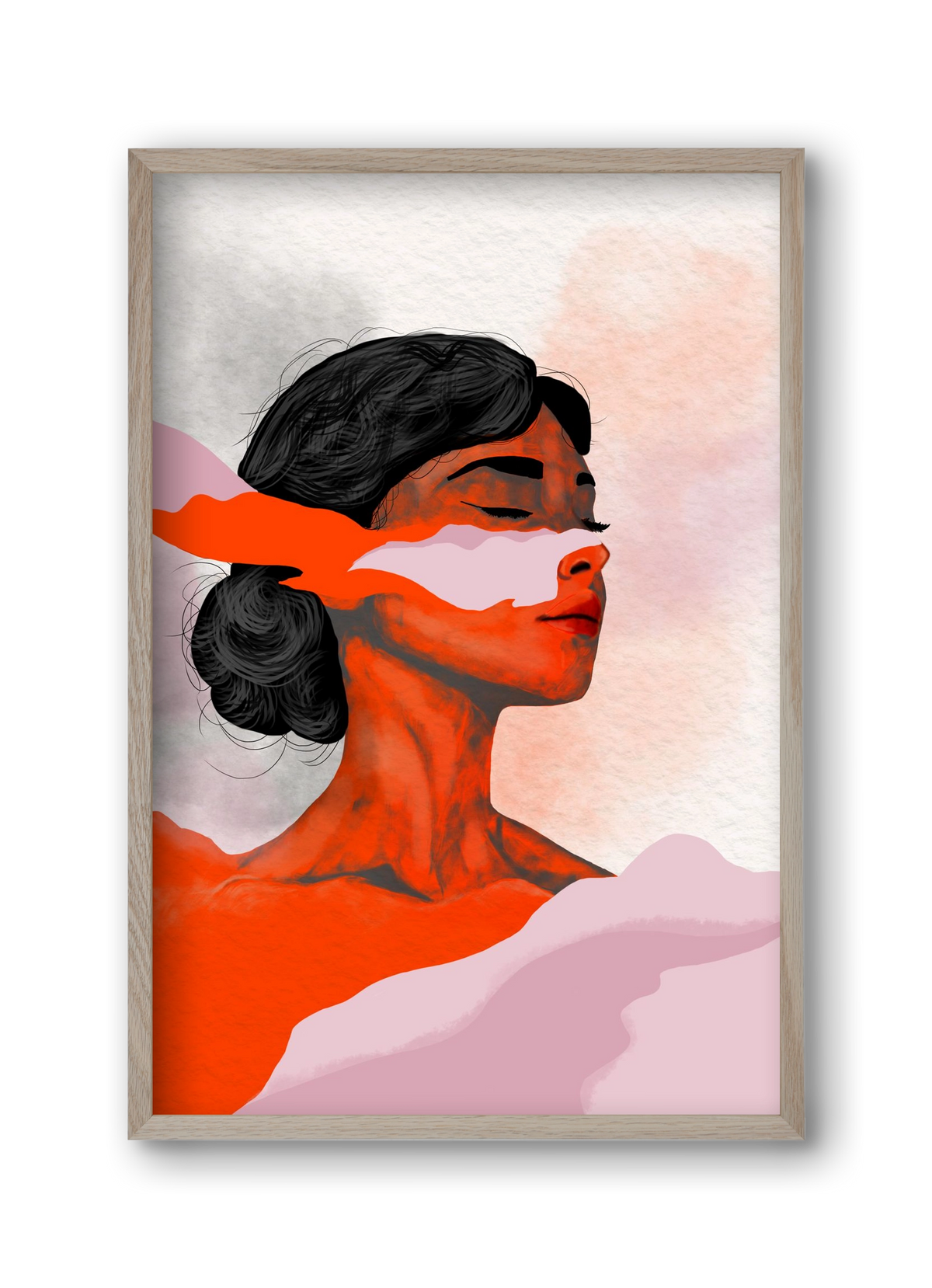 Red Wave, 30x45 cm (30x45 cm), Tölgy keret