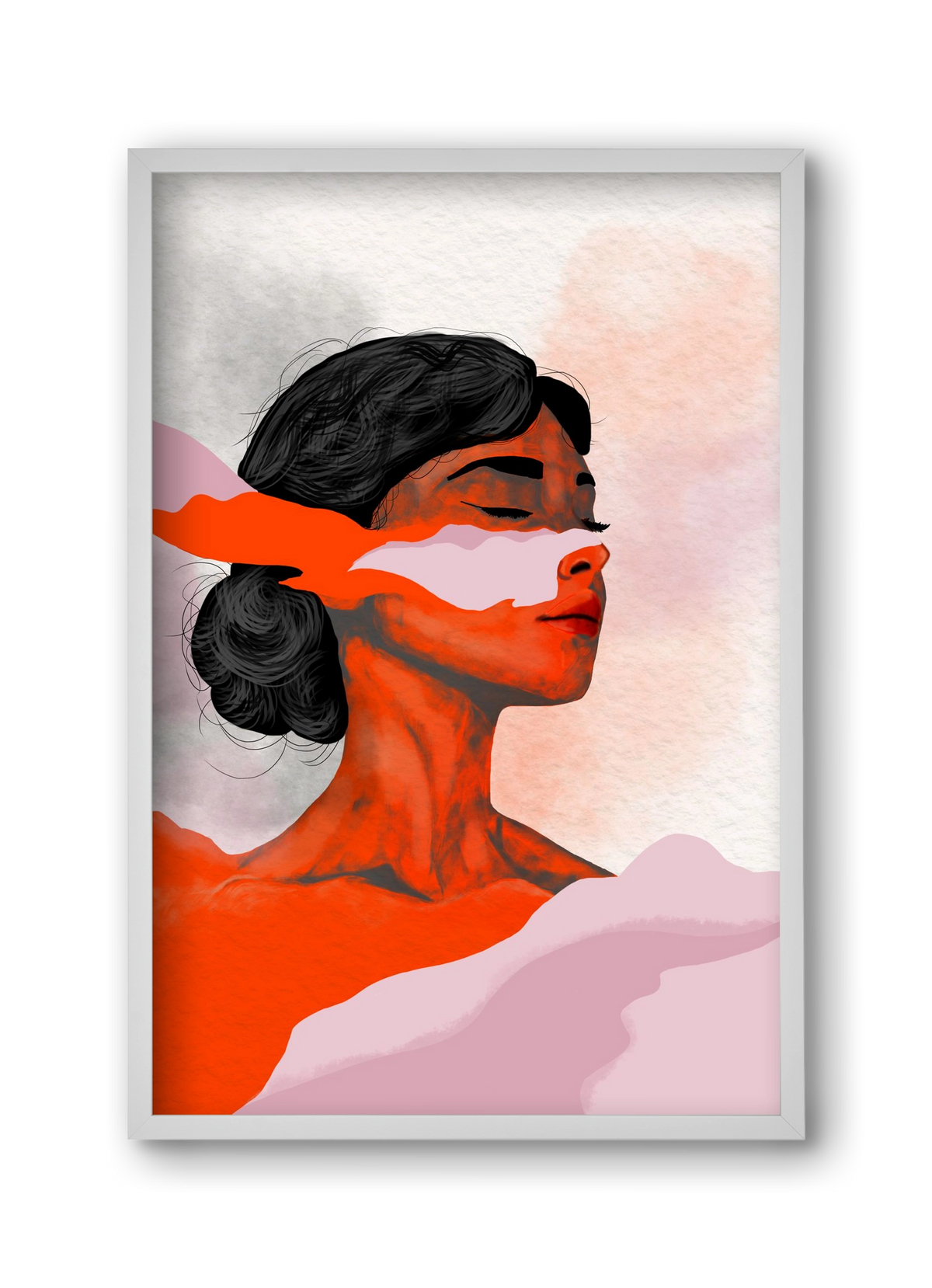 Red Wave, 30x45 cm (30x45 cm), Fehér keret