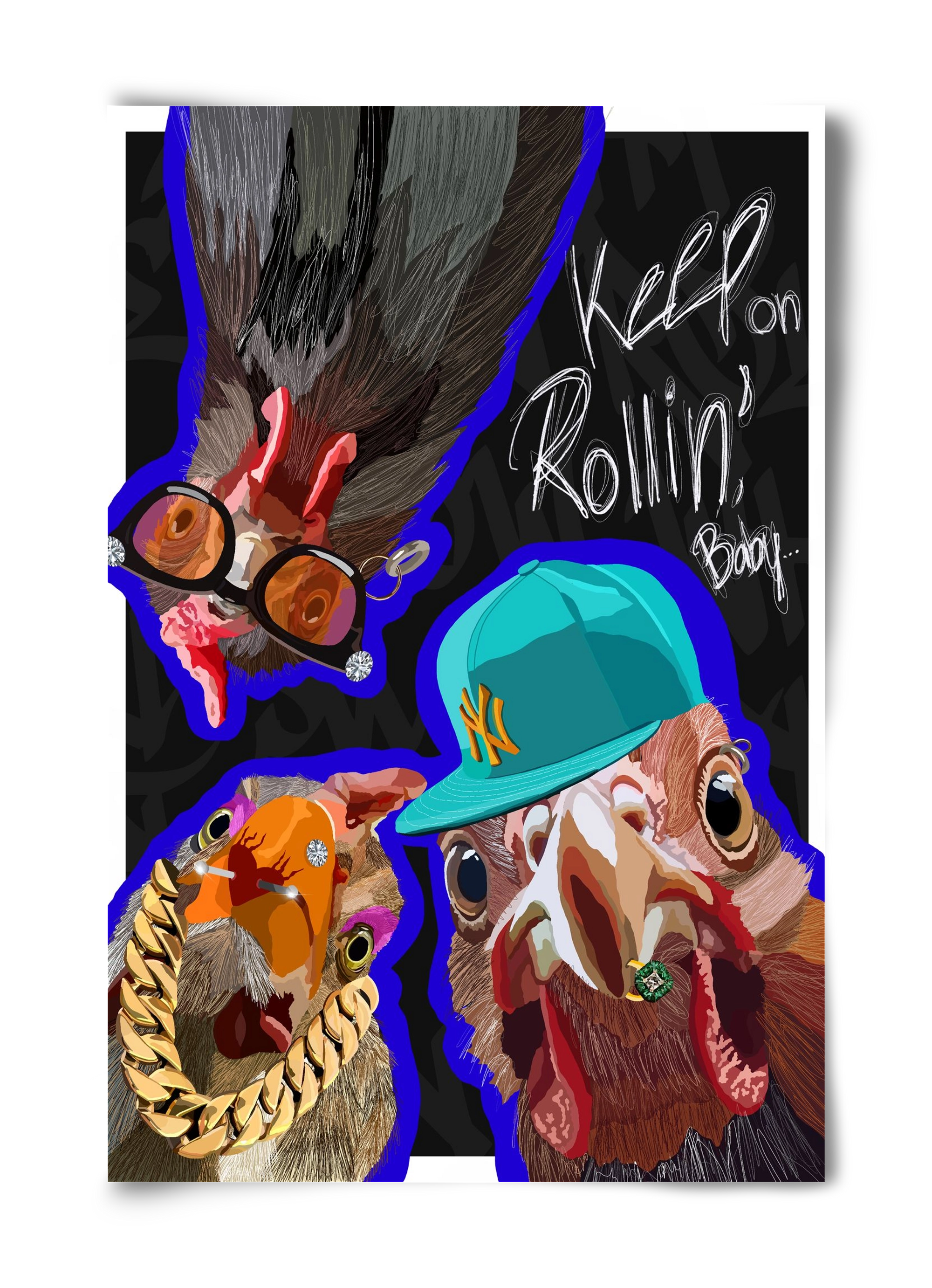 Keep on rollin', baby, 40x60 cm, Keret nélkül