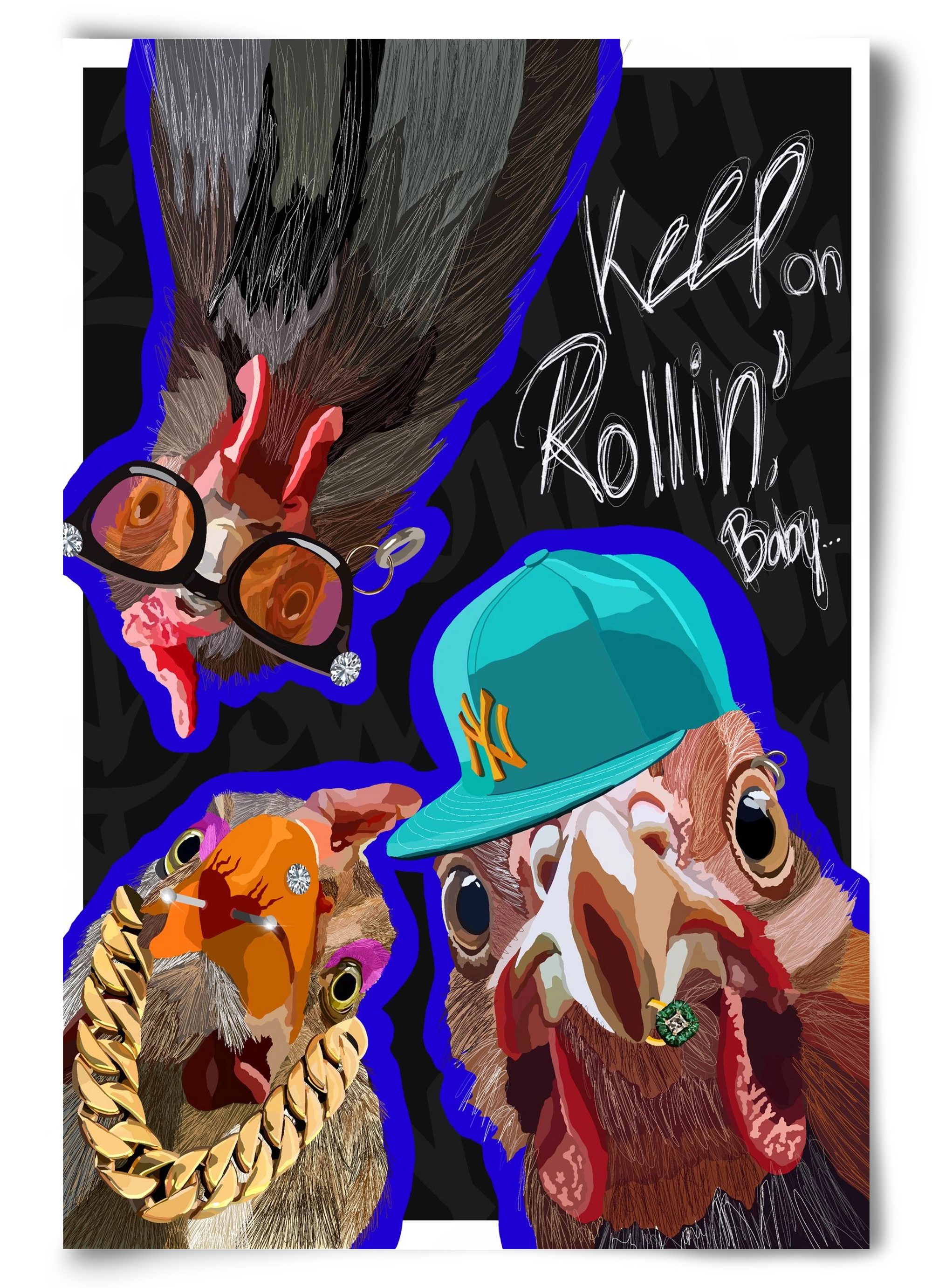 Keep on rollin', baby, 60x90 cm, Keret nélkül