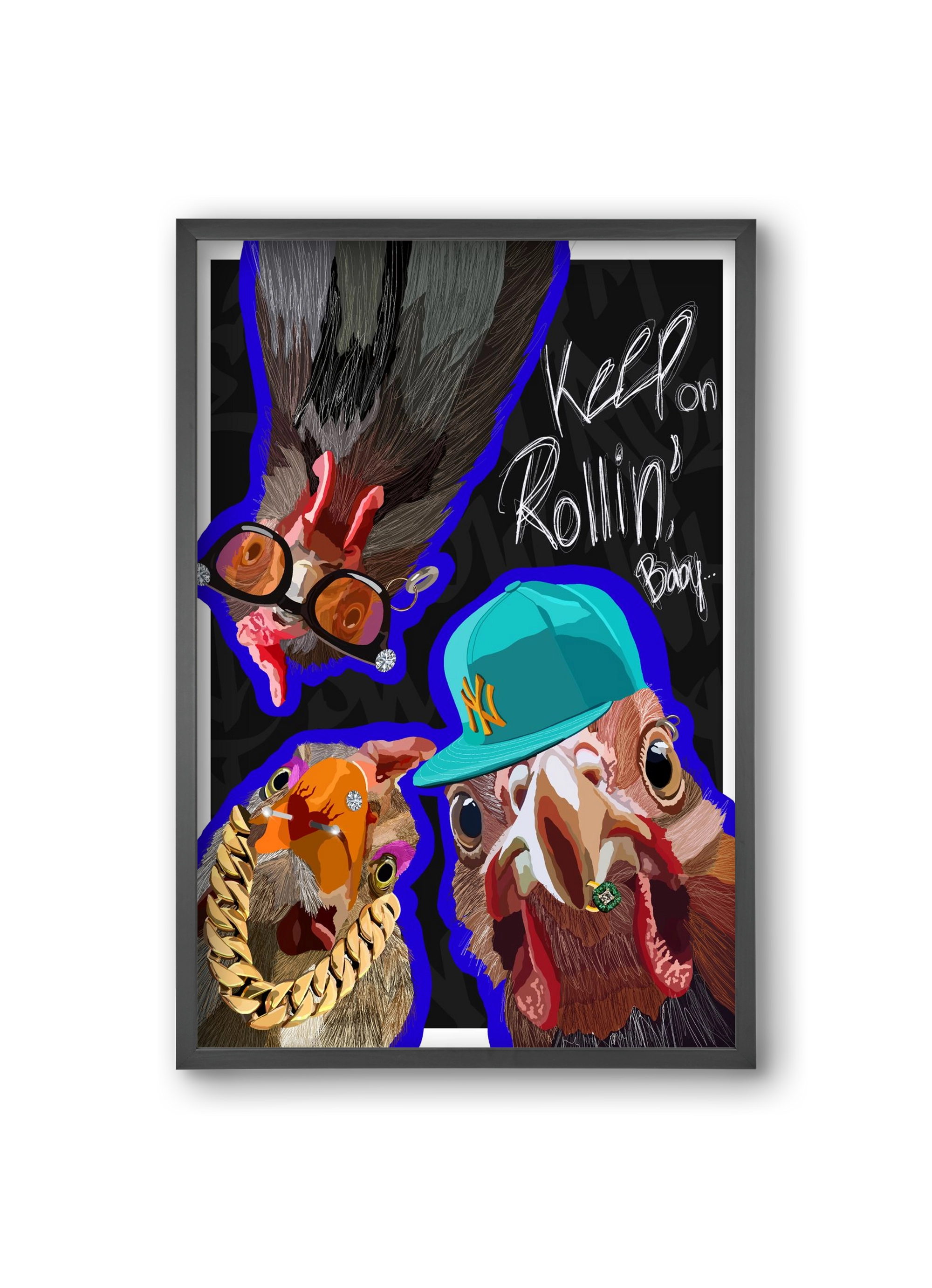 Keep on rollin', baby, 20x30 cm (20x30 cm), Fekete keret