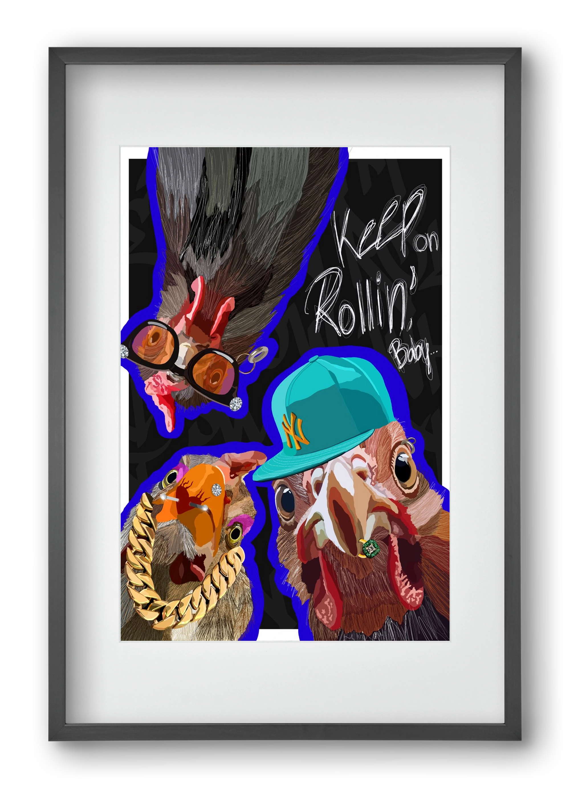 Keep on rollin', baby, 40x60 cm (30x45 cm), Fekete keret, paszpartuval