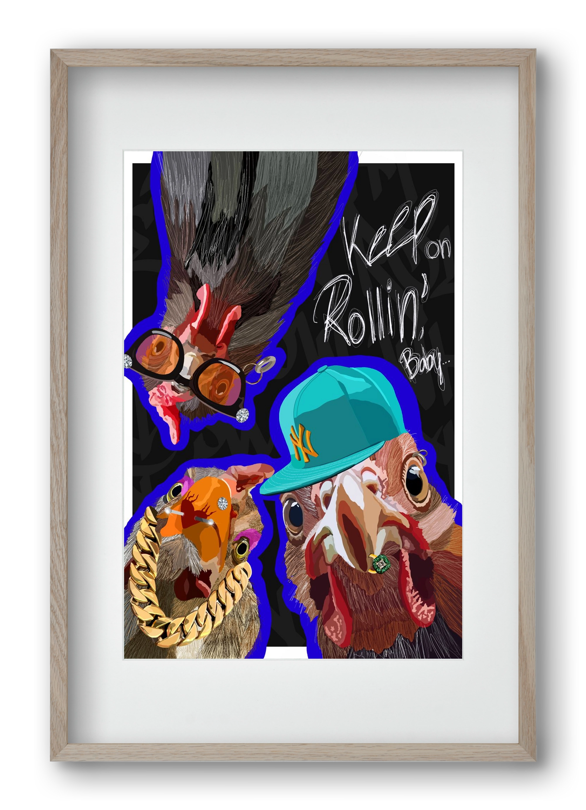 Keep on rollin', baby, 40x60 cm (30x45 cm), Tölgy keret, paszpartuval