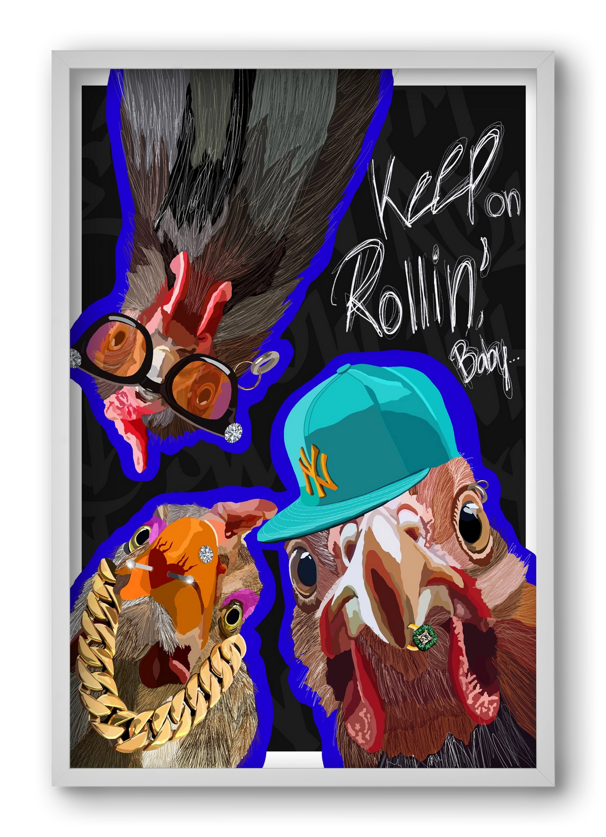 Keep on rollin', baby, 40x60 cm (40x60 cm), Fehér keret