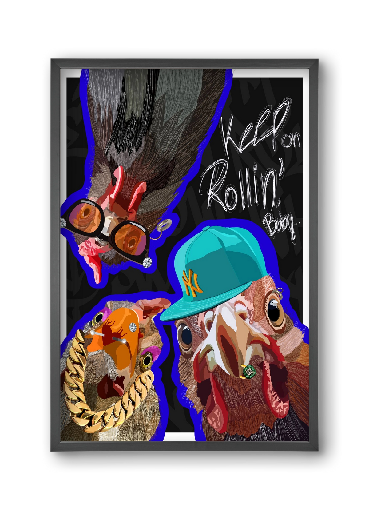 Keep on rollin', baby, 30x45 cm (30x45 cm), Fekete keret