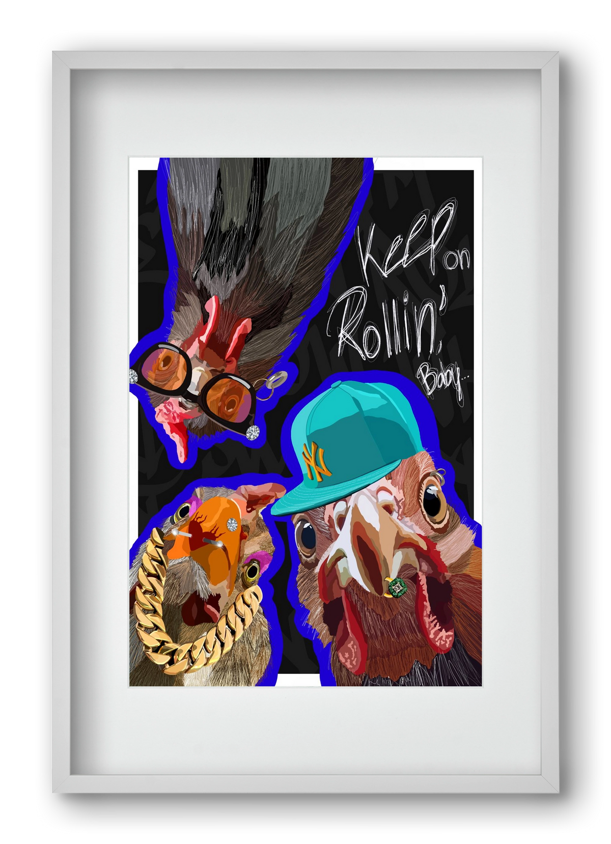 Keep on rollin', baby, 40x60 cm (30x45 cm), Fehér keret, paszpartuval