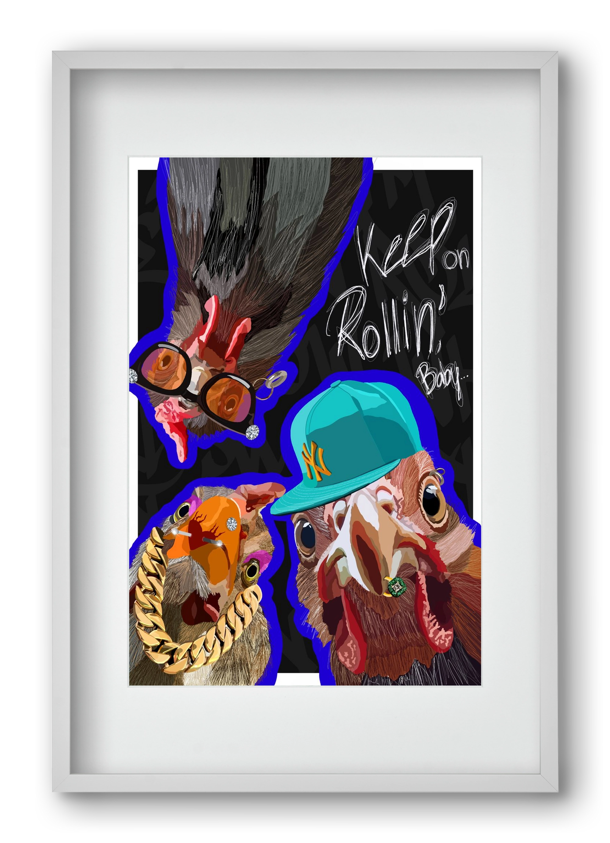 Keep on rollin', baby, 40x60 cm (30x45 cm), Fehér keret, paszpartuval