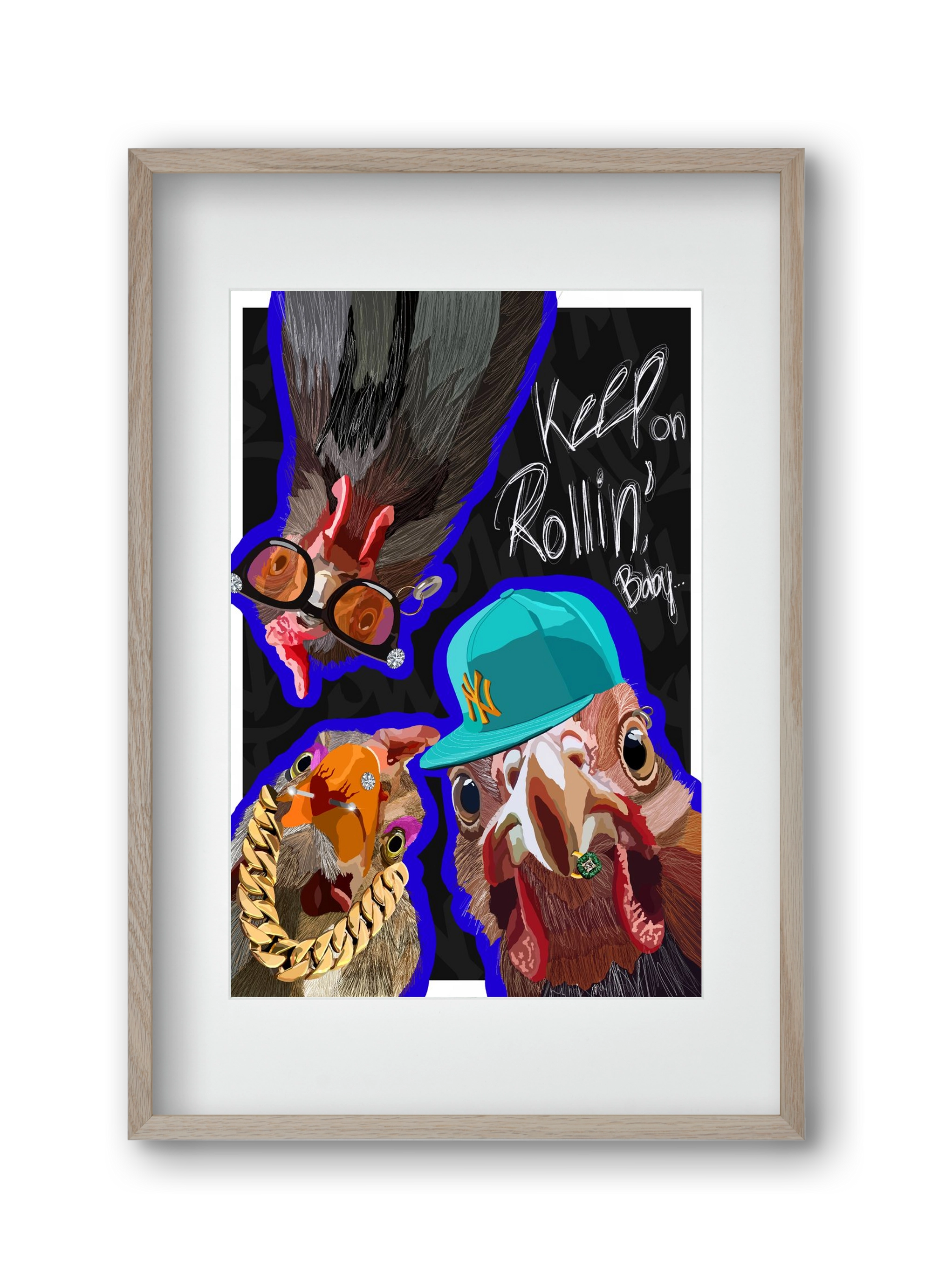 Keep on rollin', baby, 30x45 cm (20x30 cm), Tölgy keret, paszpartuval