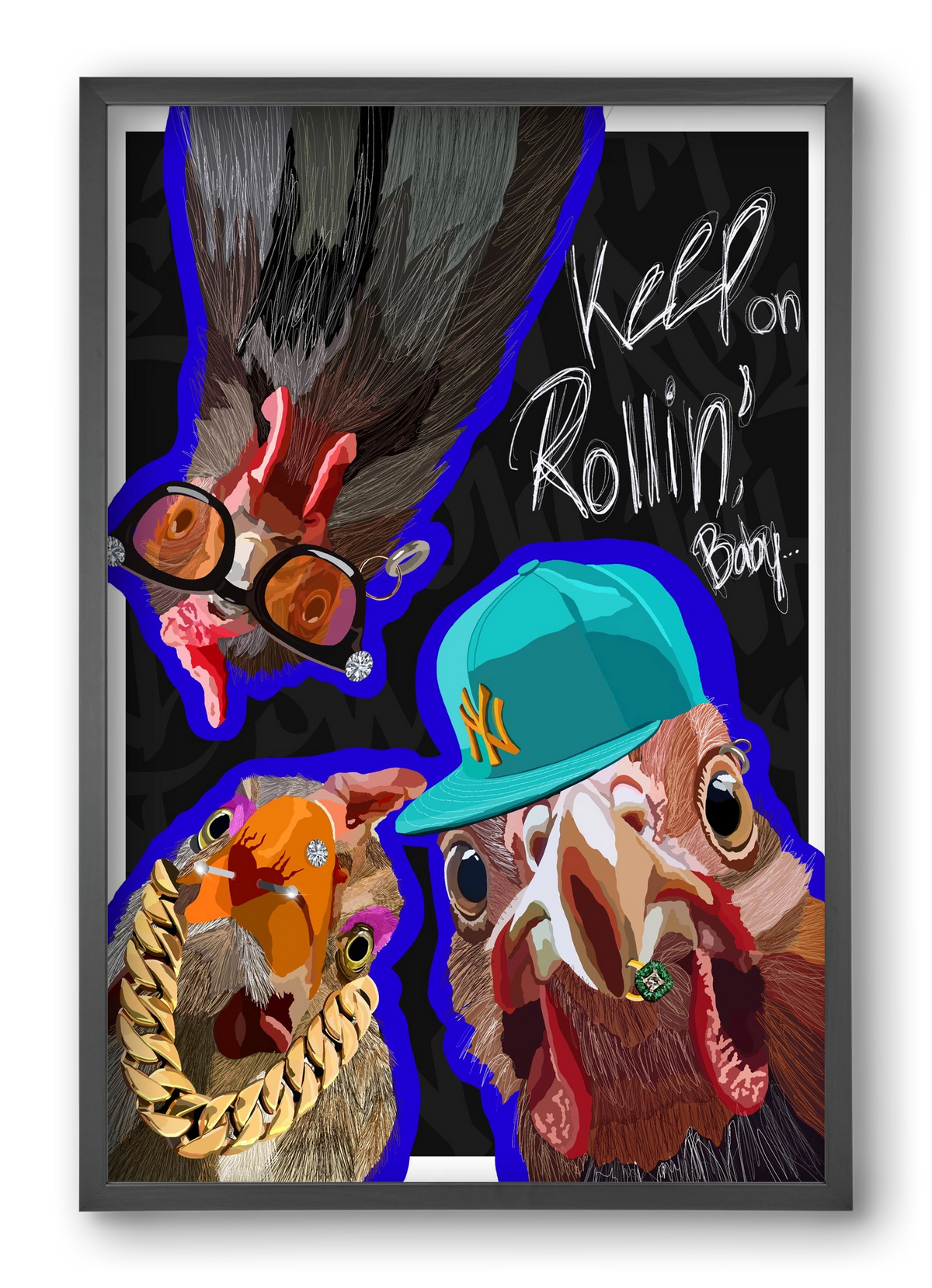 Keep on rollin', baby, 40x60 cm (40x60 cm), Fekete keret