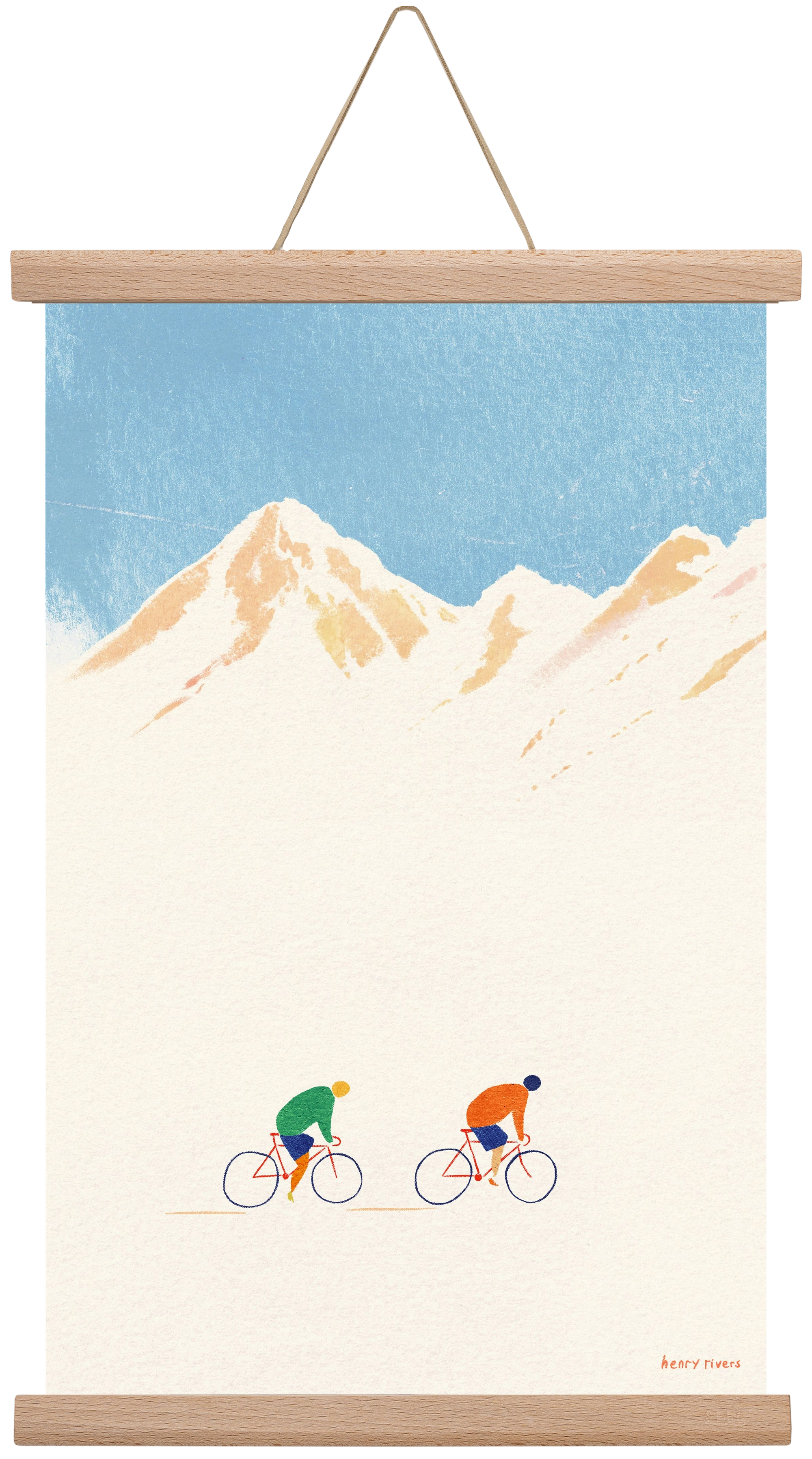Cycling in the mountains, 30x45 cm (30x45 cm), Tölgy akasztó