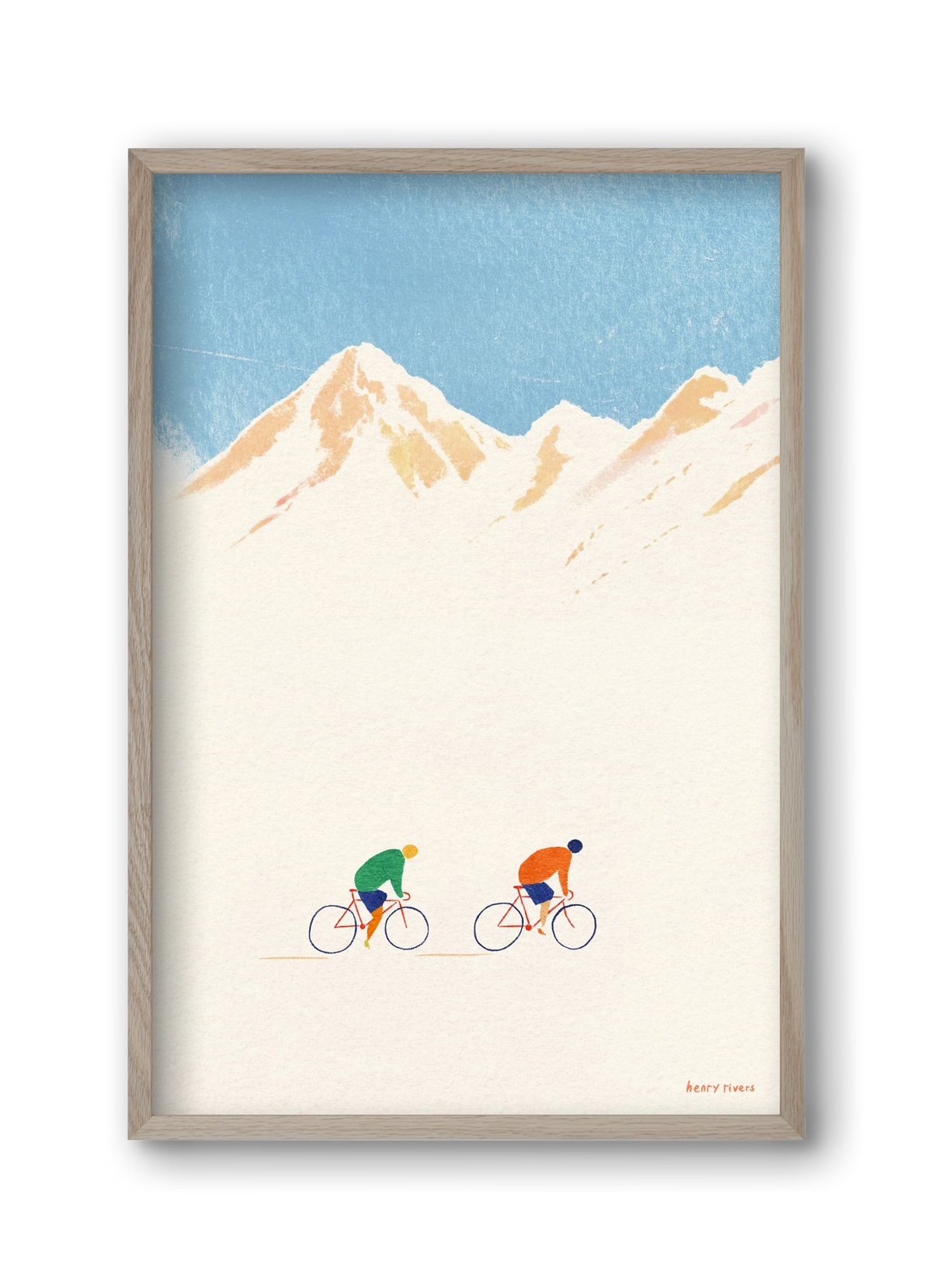 Cycling in the mountains, 30x45 cm (30x45 cm), Tölgy keret