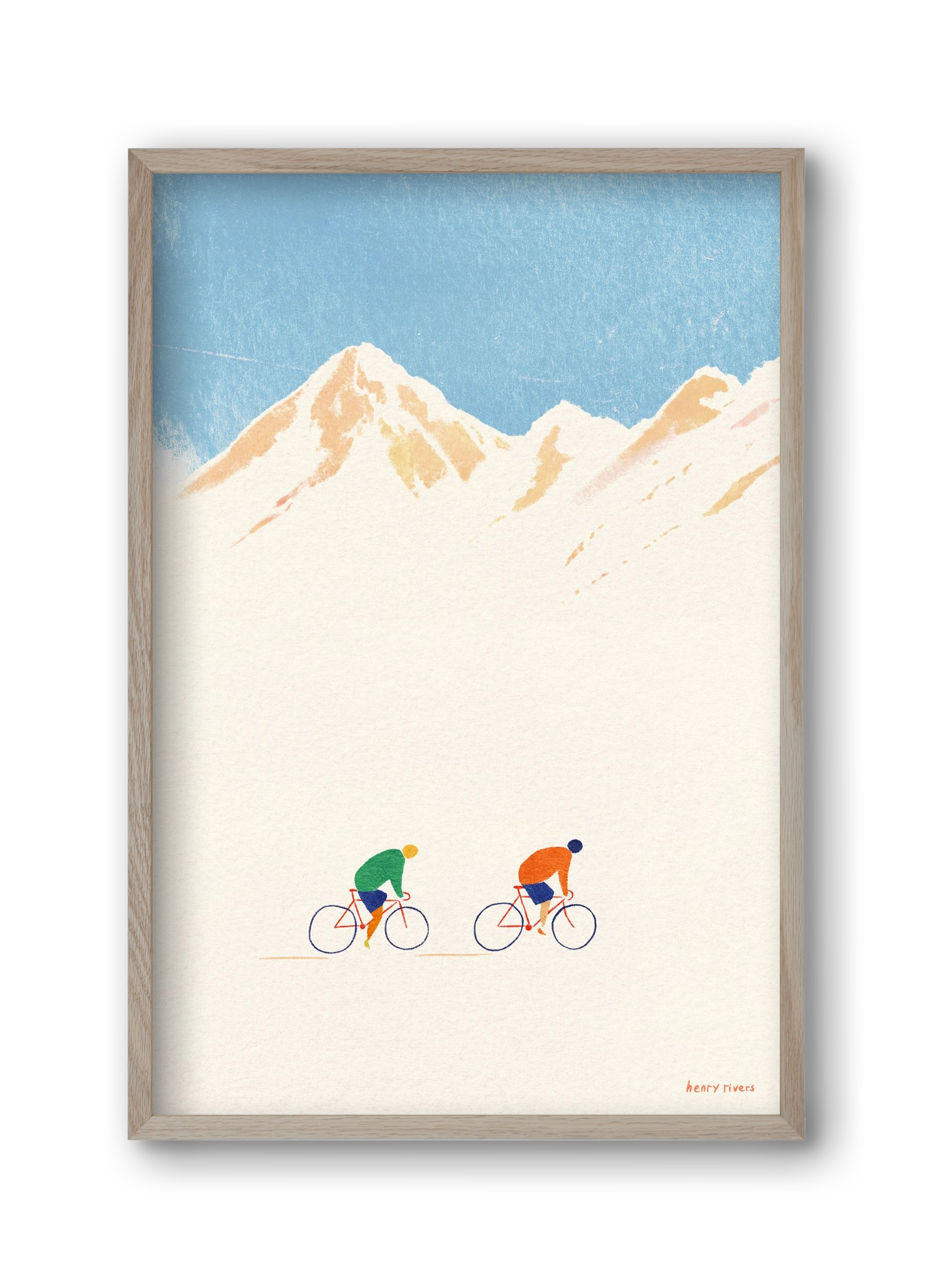 Cycling in the mountains, 30x45 cm (30x45 cm), Tölgy keret