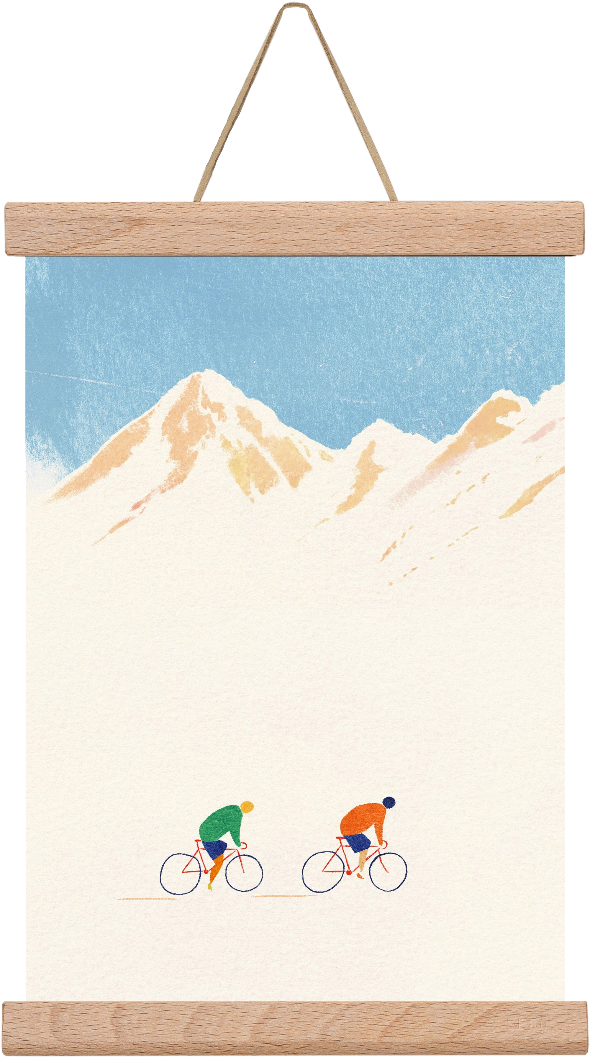 Cycling in the mountains, 20x30 cm (20x30 cm), Tölgy akasztó