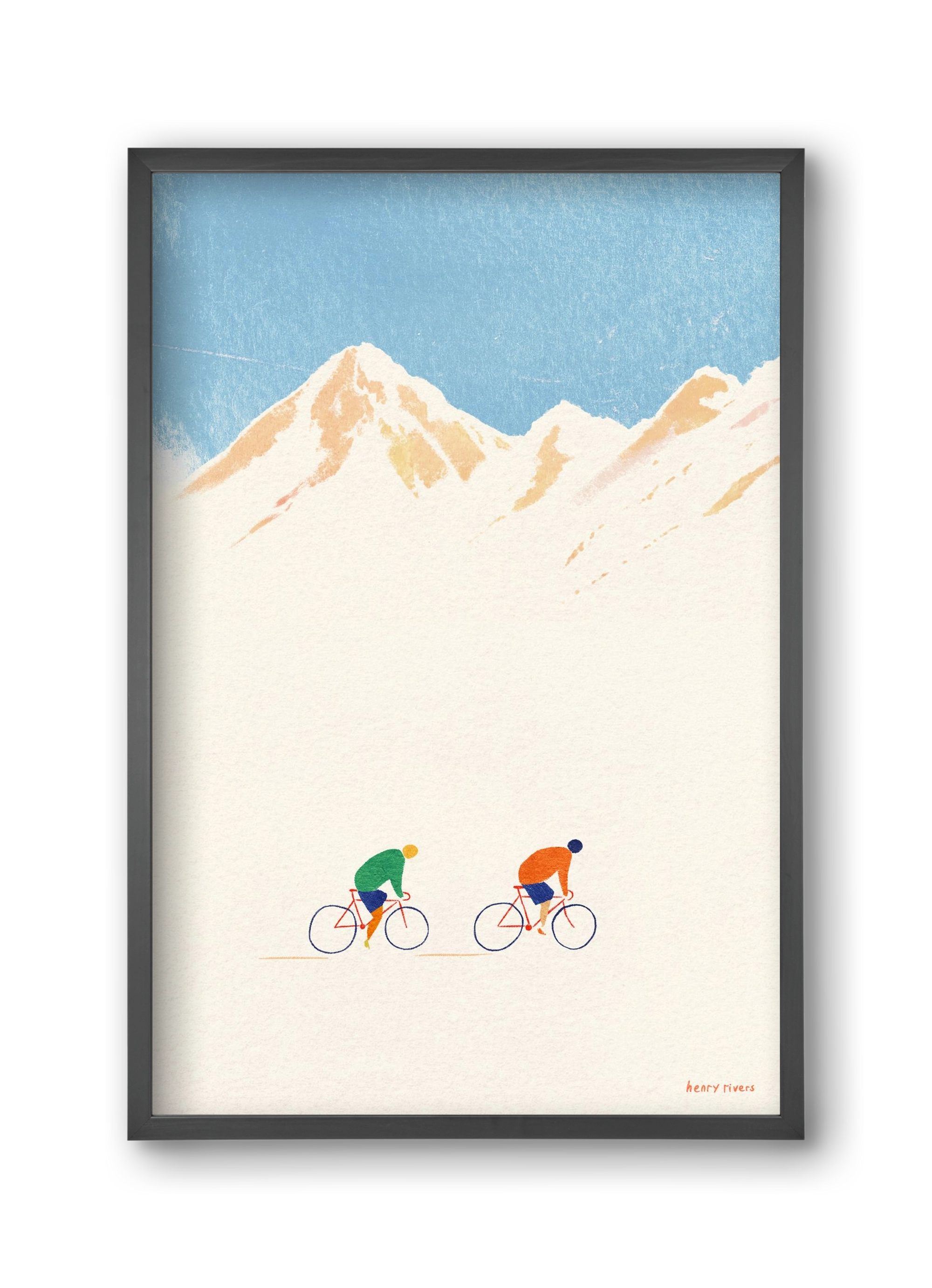 Cycling in the mountains, 30x45 cm (30x45 cm), Fekete keret