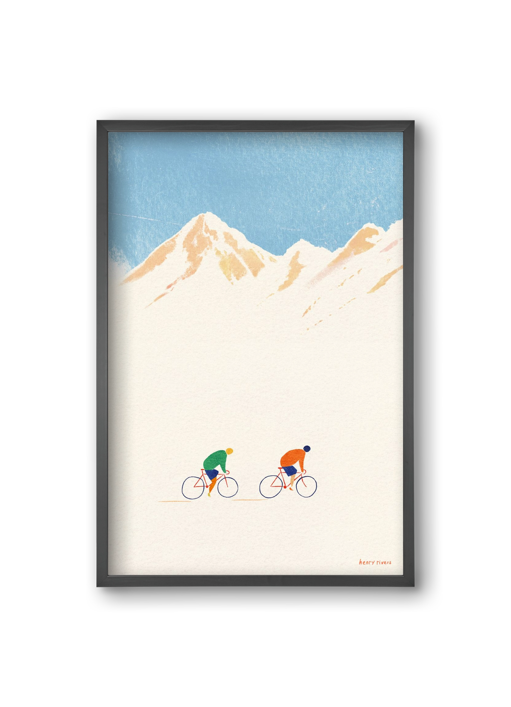 Cycling in the mountains, 20x30 cm (20x30 cm), Fekete keret