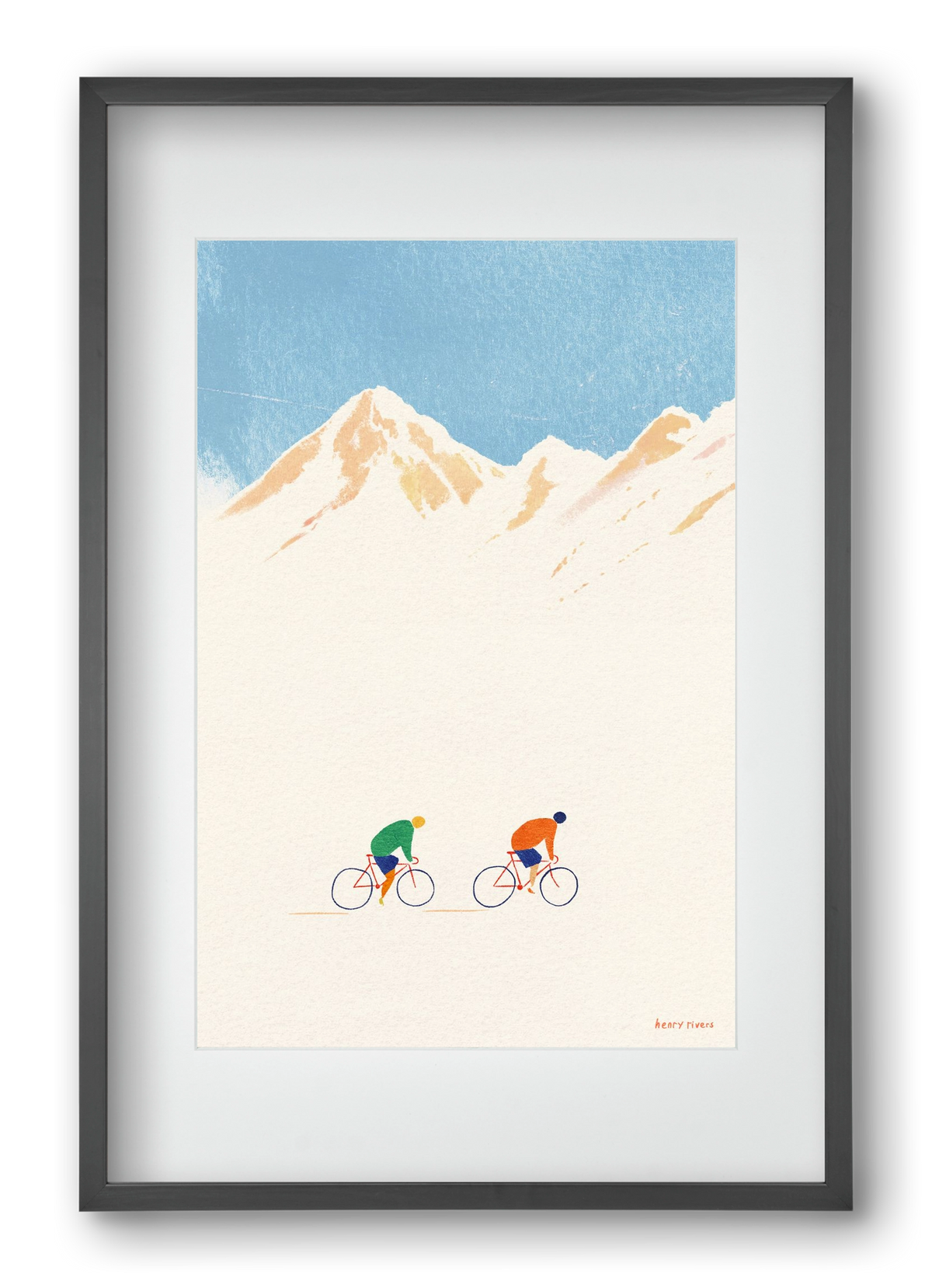 Cycling in the mountains, 40x60 cm (30x45 cm), Fekete keret, paszpartuval