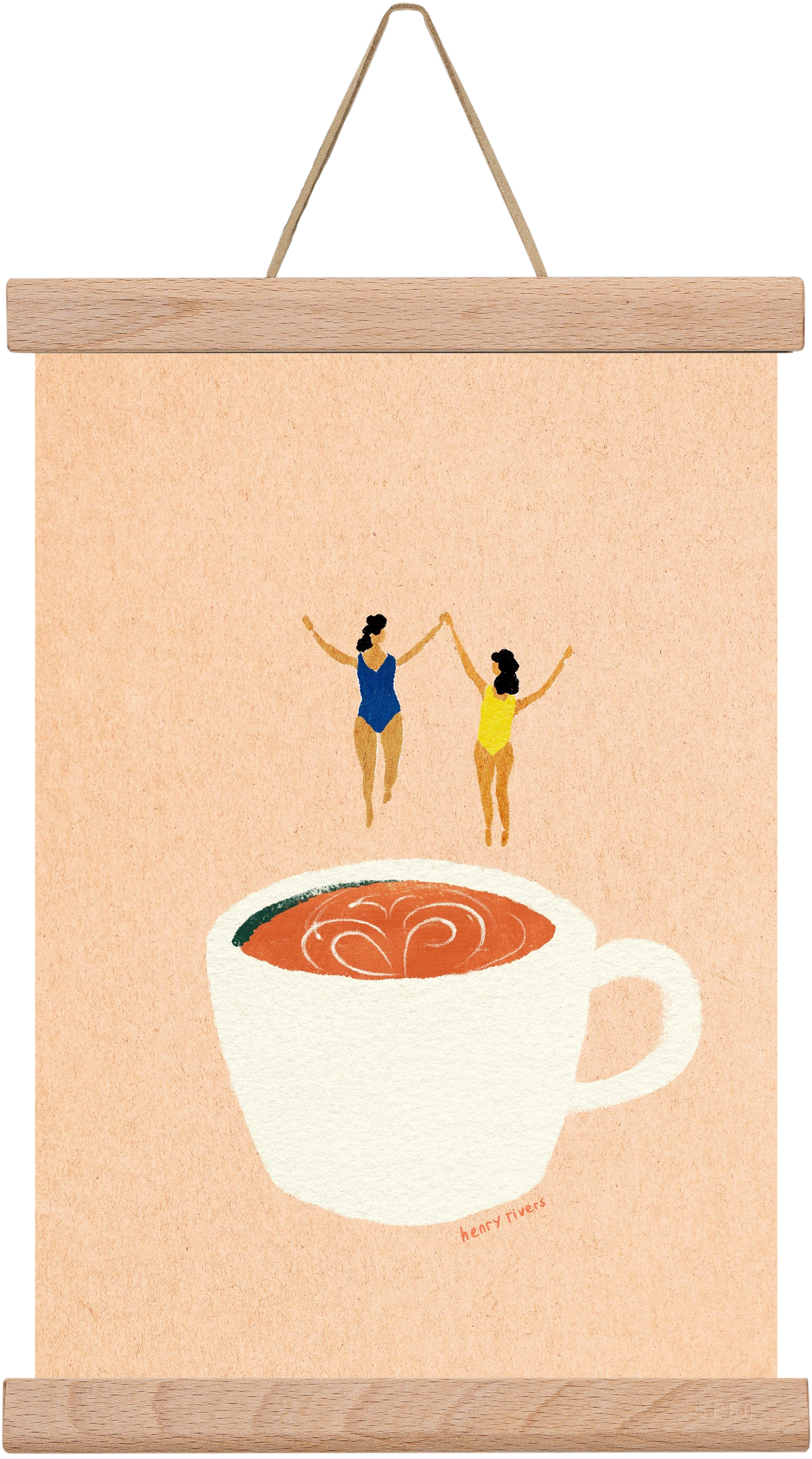 Coffee party, 20x30 cm (20x30 cm), Tölgy akasztó
