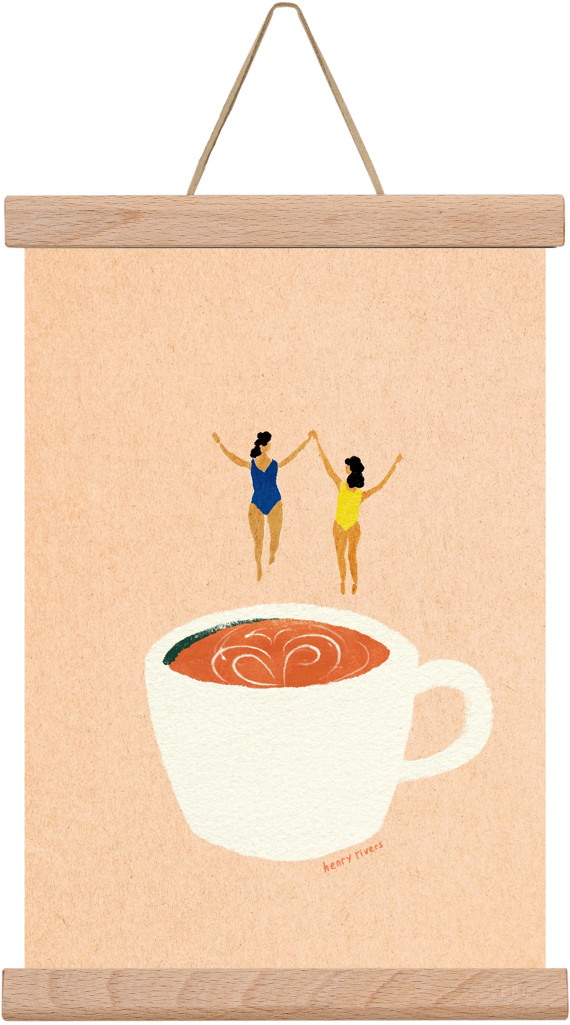 Coffee party, 20x30 cm (20x30 cm), Tölgy akasztó