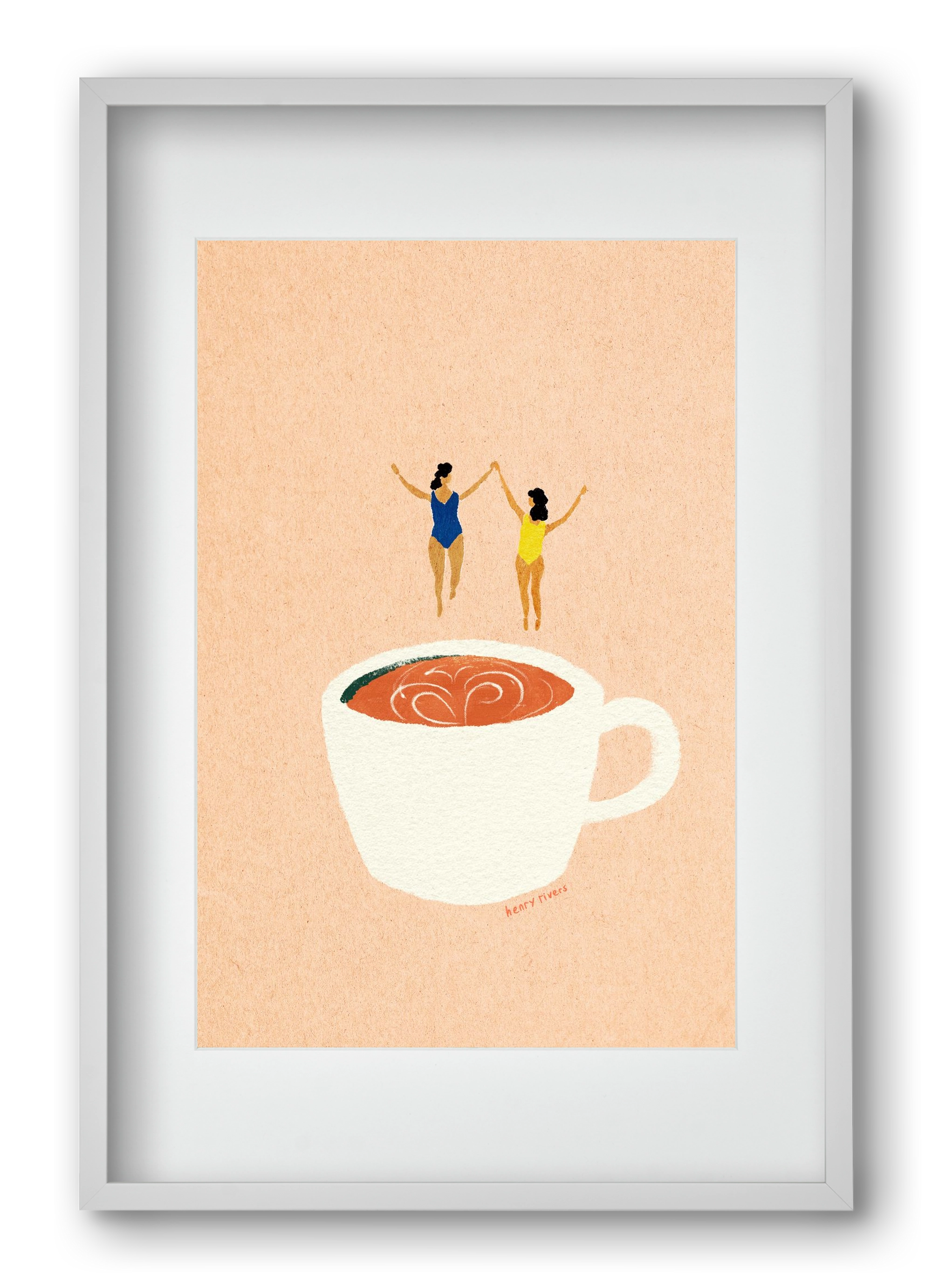Coffee party, 40x60 cm (30x45 cm), Fehér keret, paszpartuval