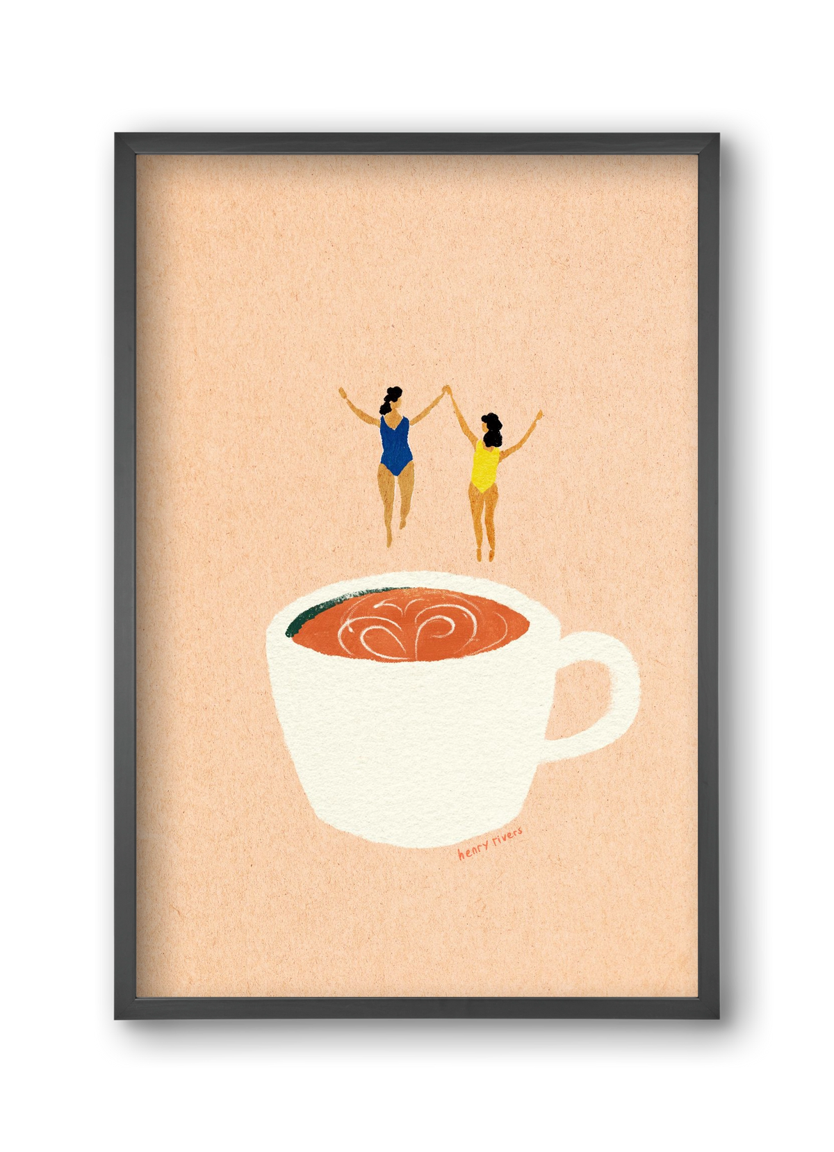 Coffee party, 30x45 cm (30x45 cm), Fekete keret