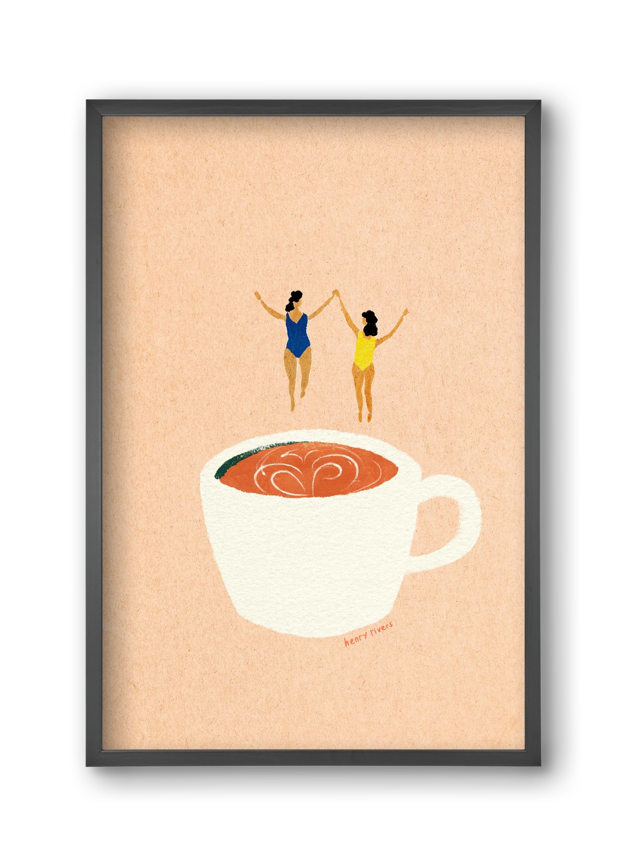 Coffee party, 30x45 cm (30x45 cm), Fekete keret