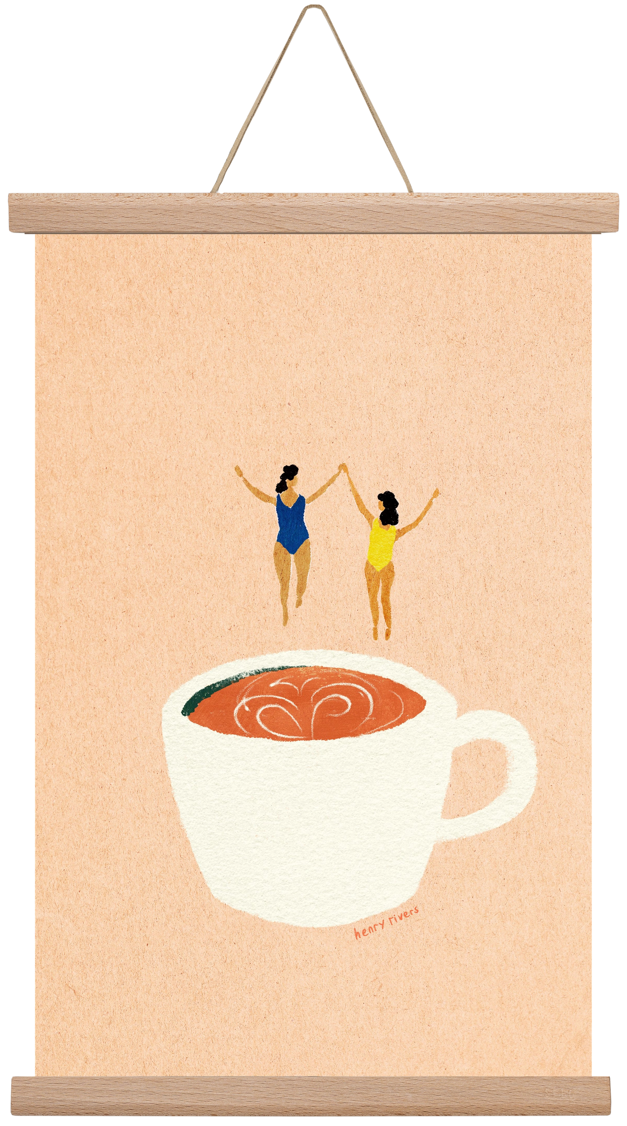 Coffee party, 30x45 cm (30x45 cm), Tölgy akasztó