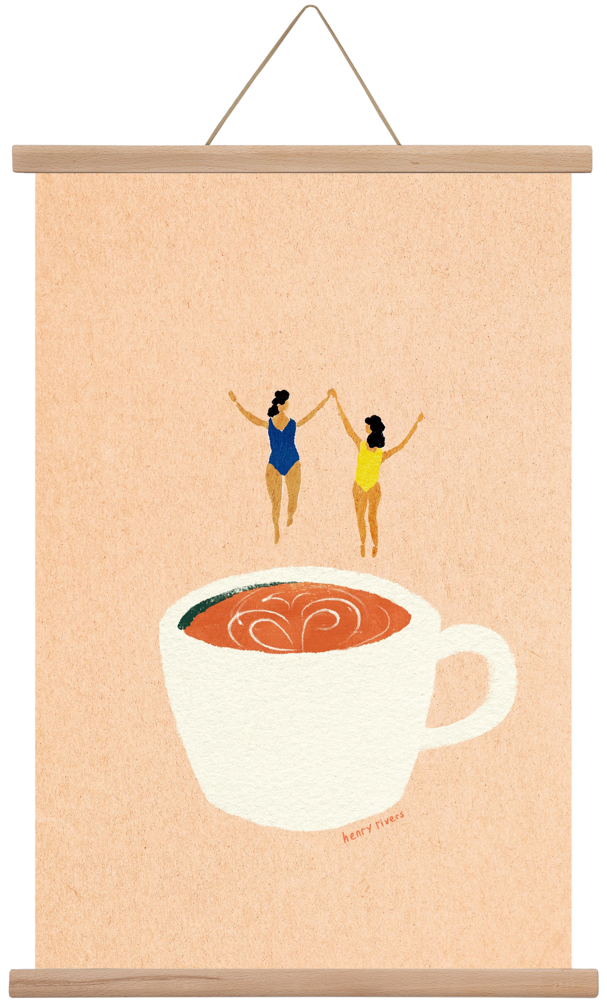 Coffee party, 40x60 cm (40x60 cm), Tölgy akasztó