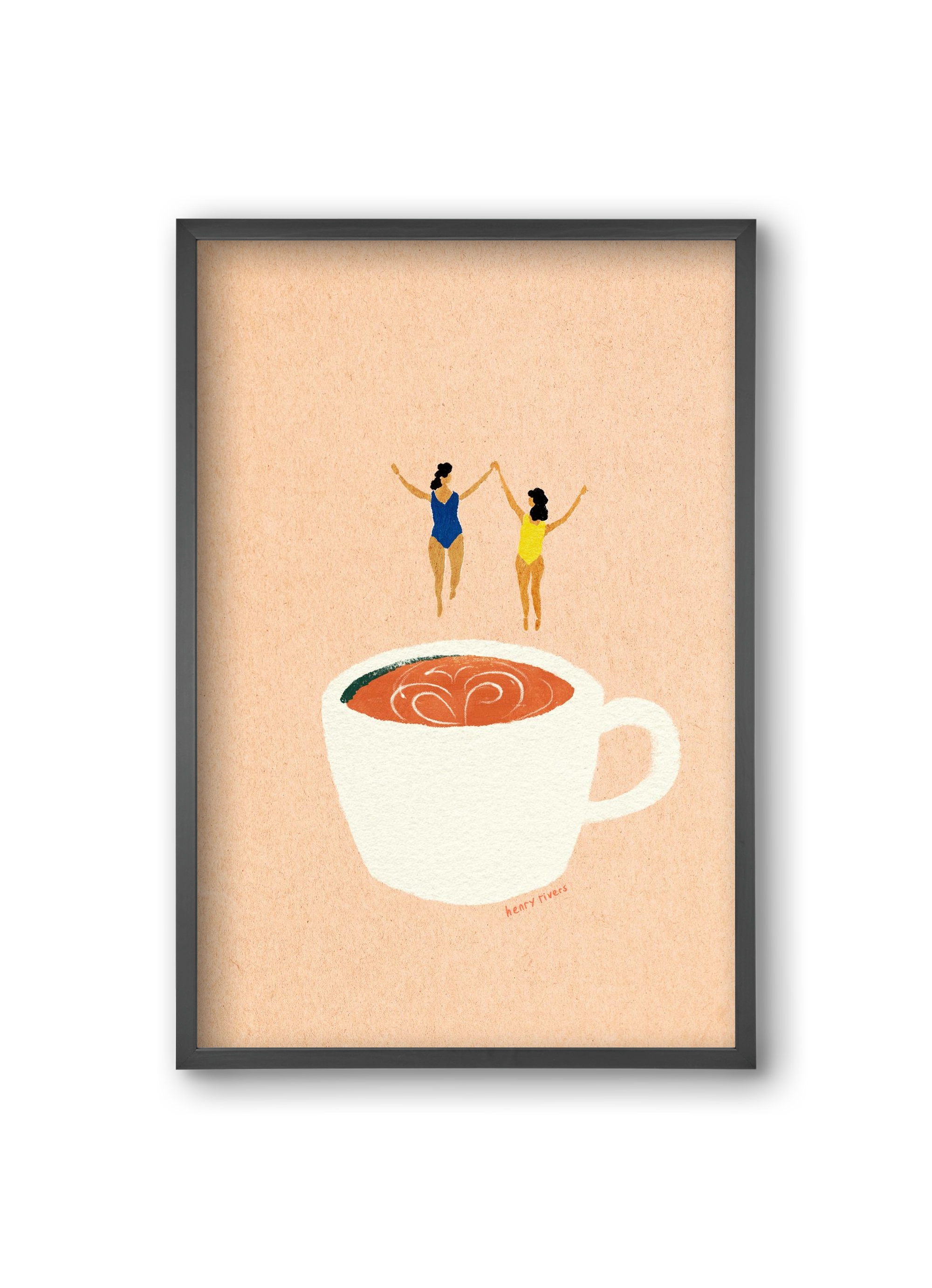 Coffee party, 20x30 cm (20x30 cm), Fekete keret