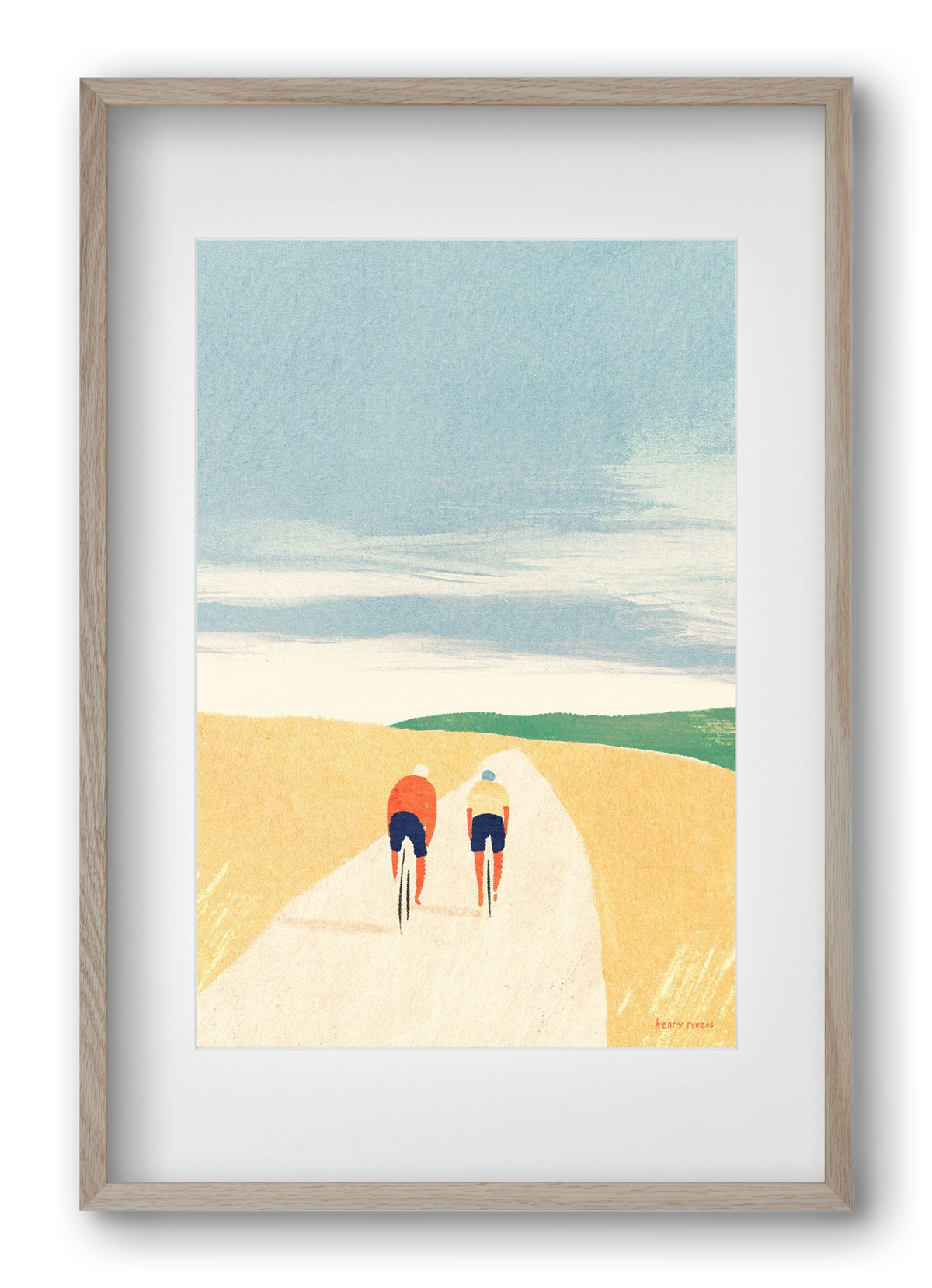 Cycle Buddies, 40x60 cm (30x45 cm), Tölgy keret, paszpartuval