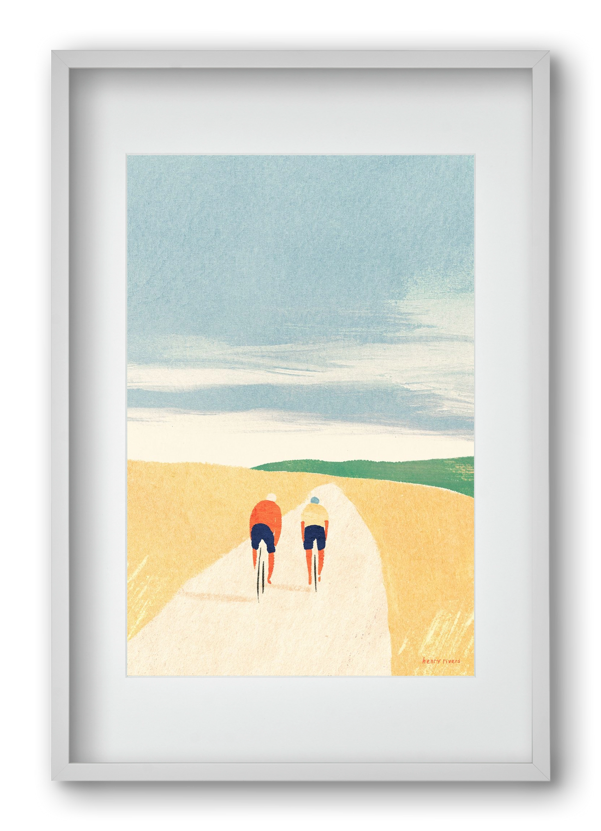 Cycle Buddies, 40x60 cm (30x45 cm), Fehér keret, paszpartuval